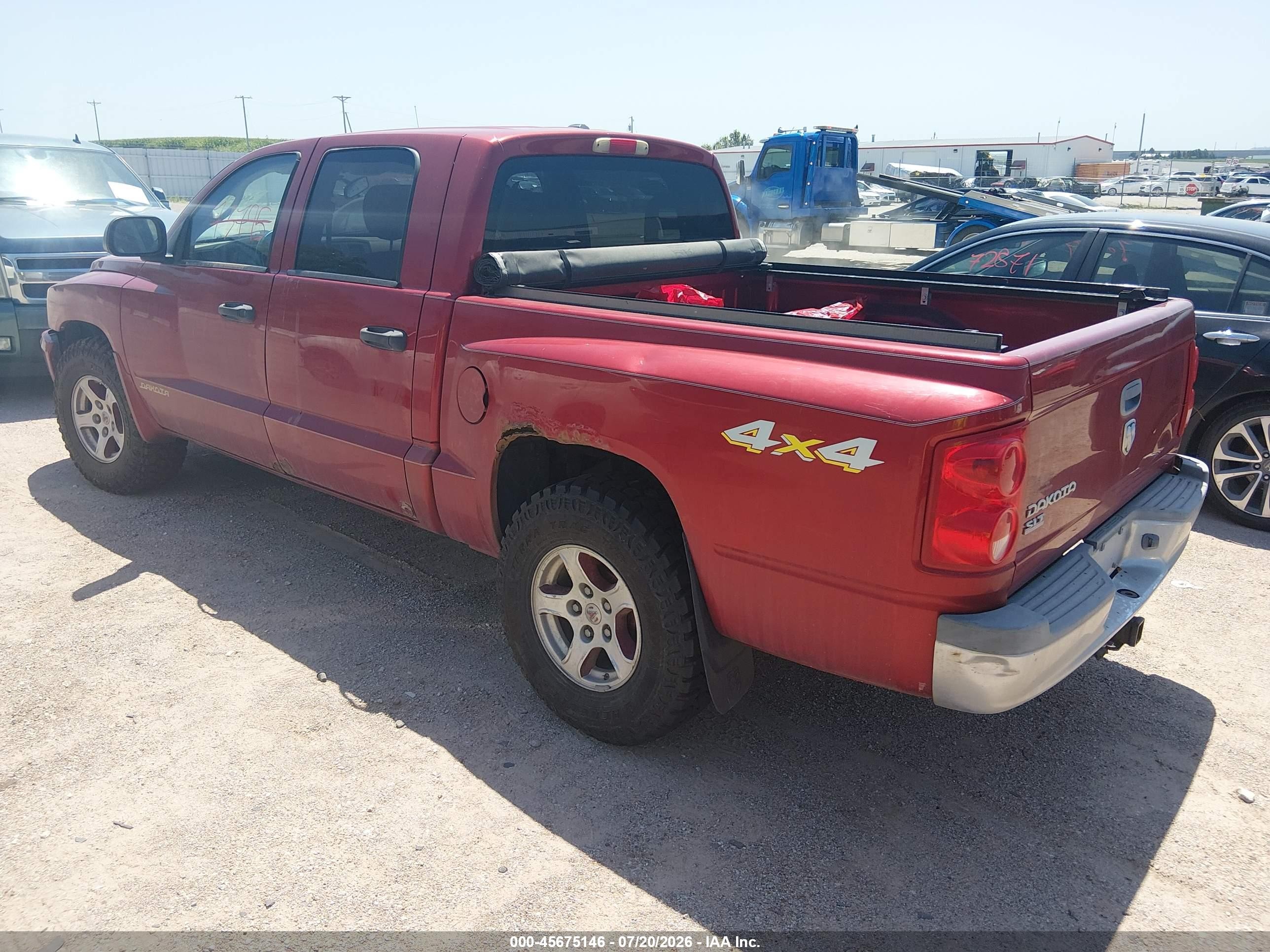 2006 Dodge Dakota Slt Red vin: 1D7HW48K36S664973