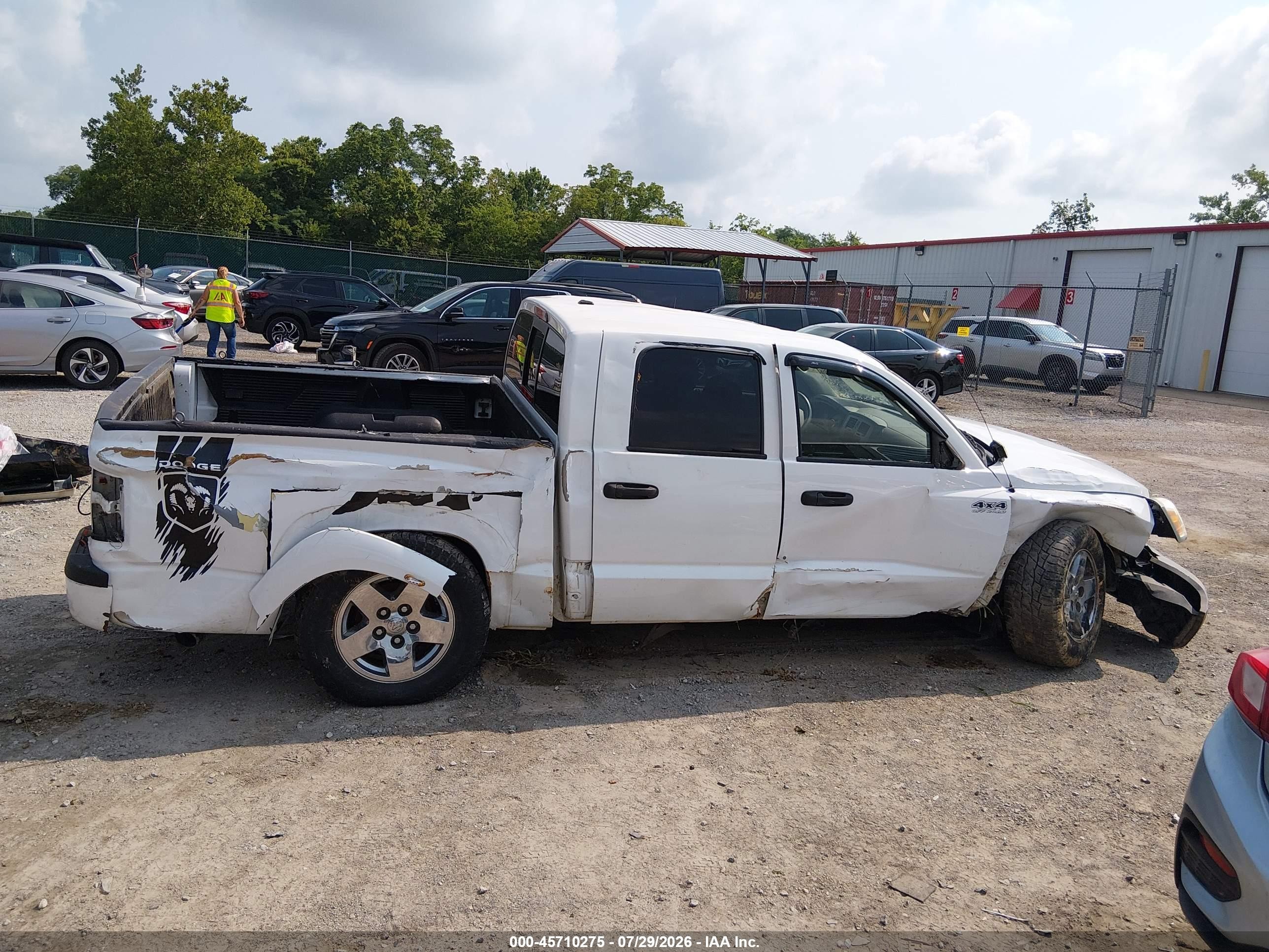 2007 Dodge Dakota Slt White vin: 1D7HW48K57S128933