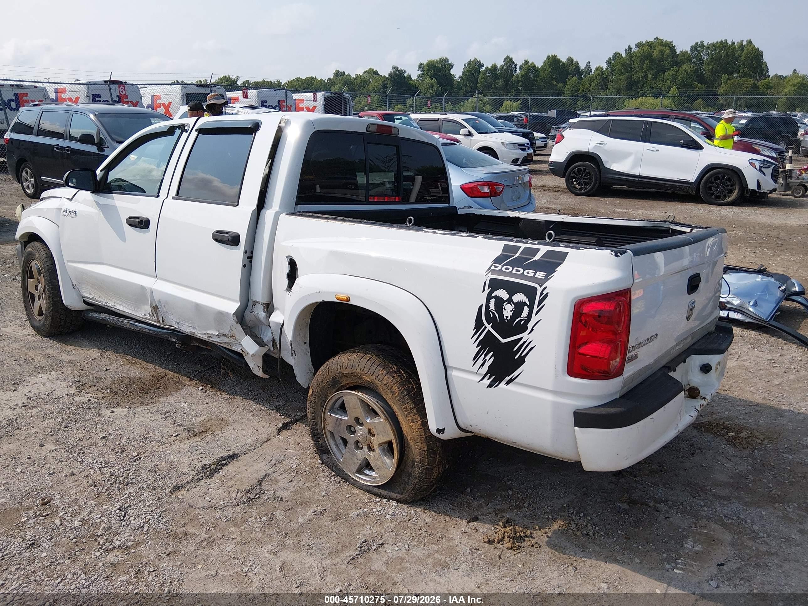 2007 Dodge Dakota Slt White vin: 1D7HW48K57S128933