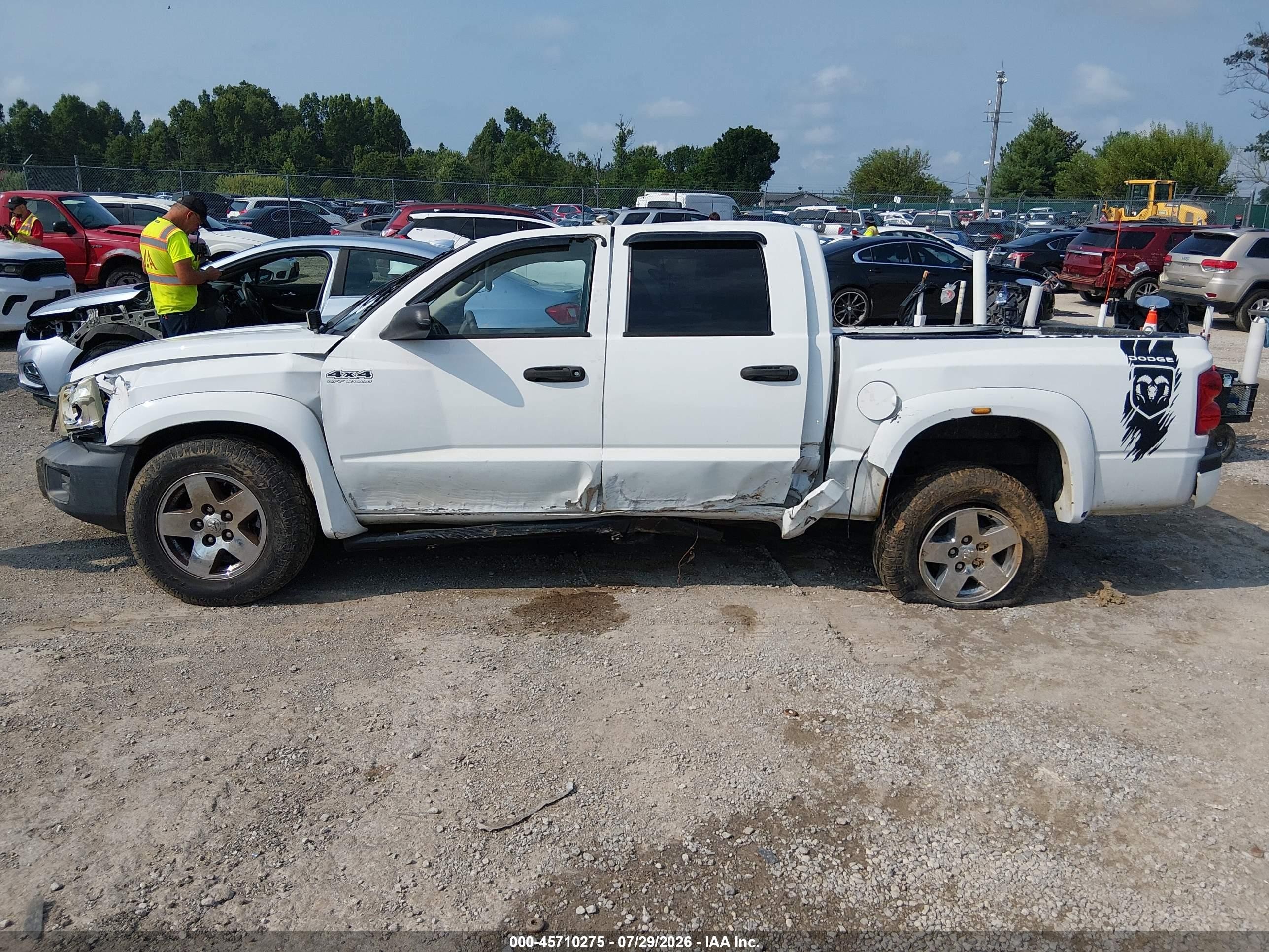 2007 Dodge Dakota Slt White vin: 1D7HW48K57S128933