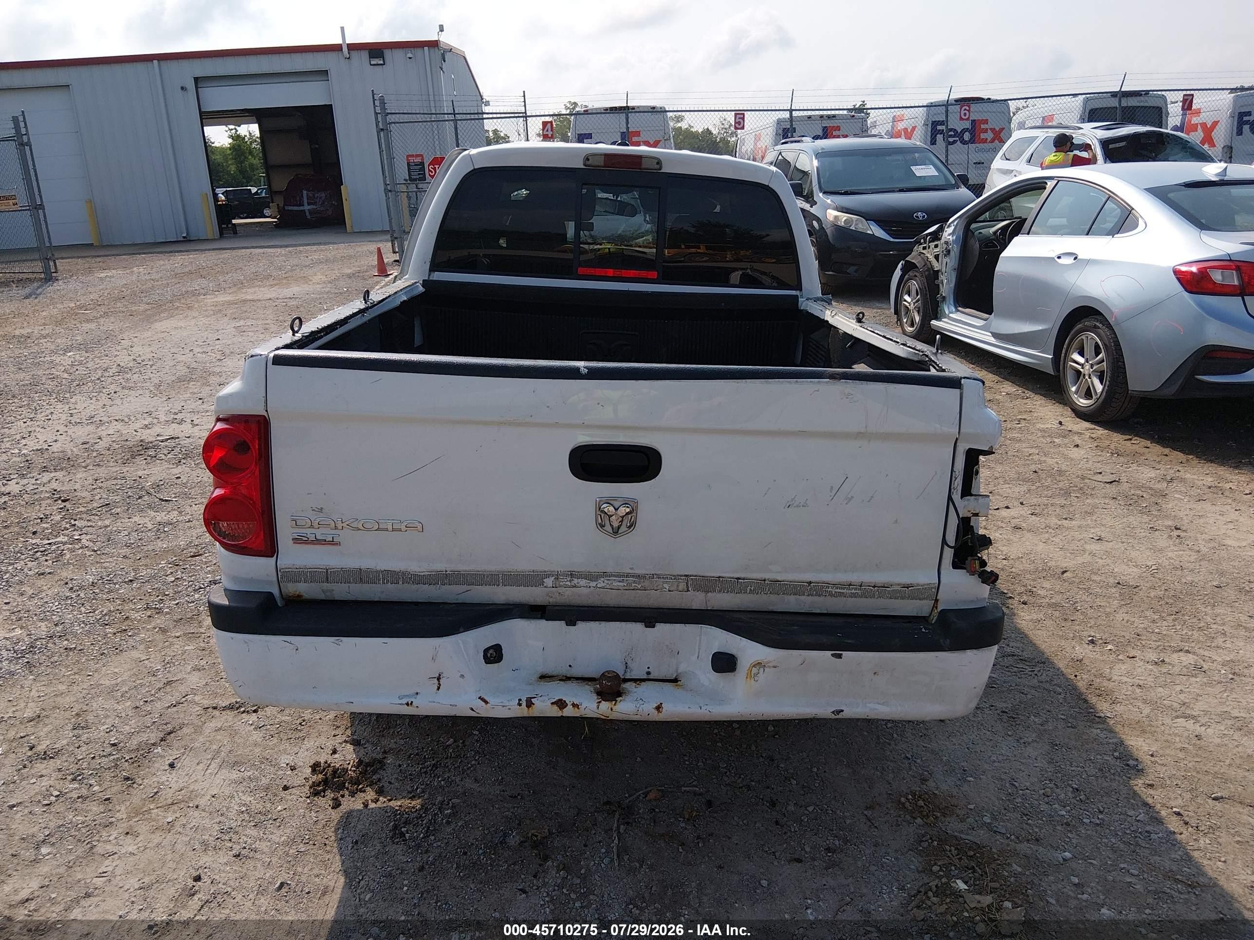 2007 Dodge Dakota Slt White vin: 1D7HW48K57S128933