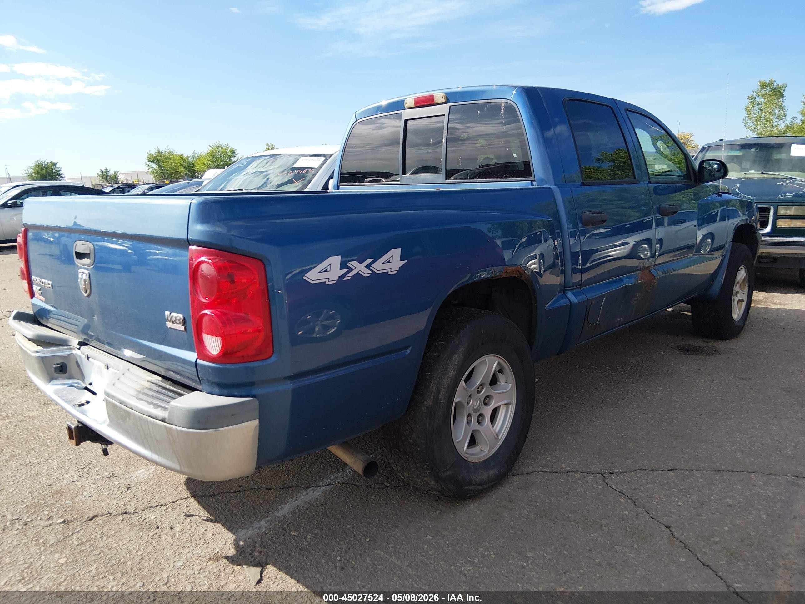 2005 Dodge Dakota Slt Синий vin: 1D7HW48N05S248324
