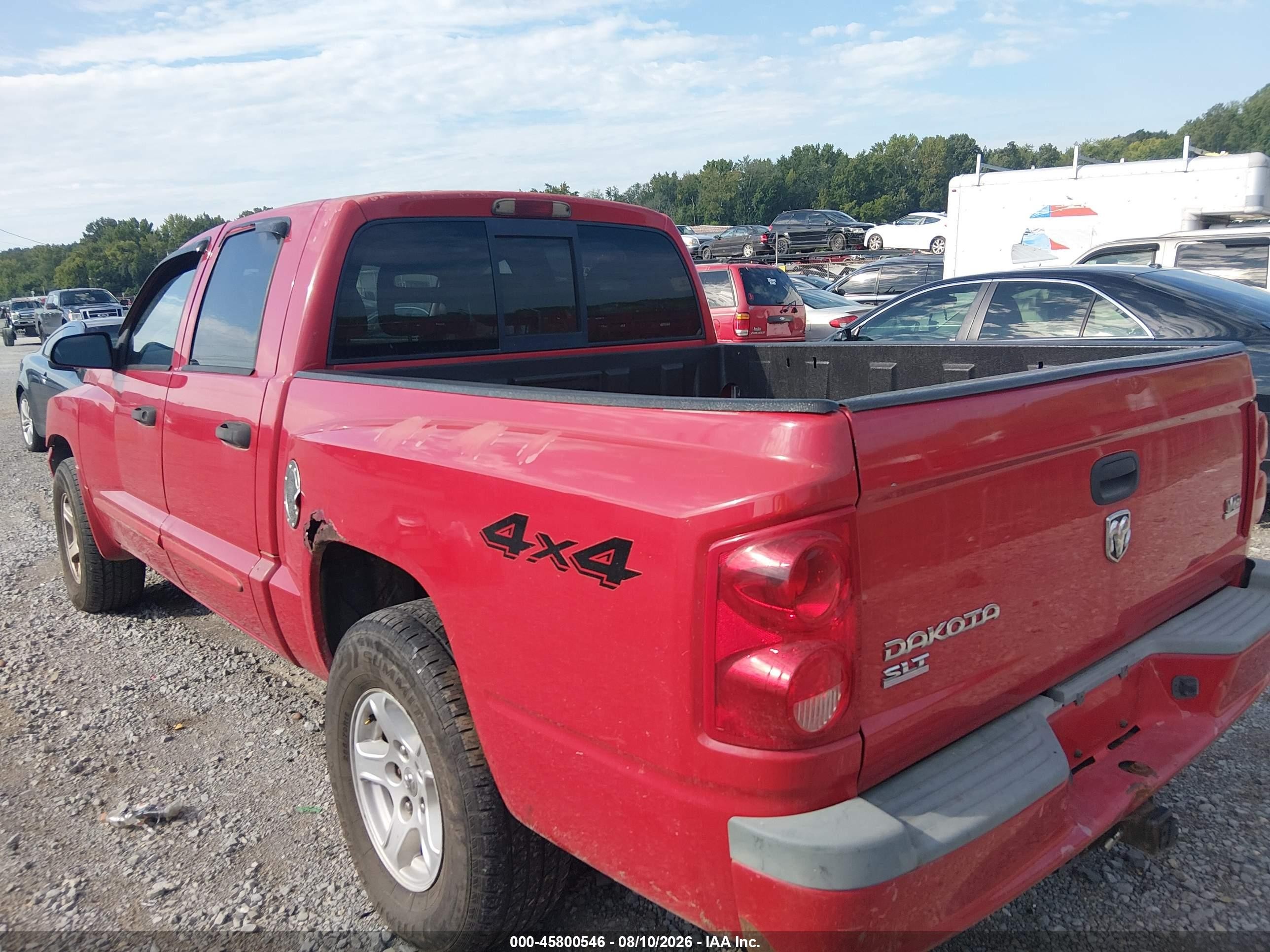 2005 Dodge Dakota Slt Красный vin: 1D7HW48N05S338427