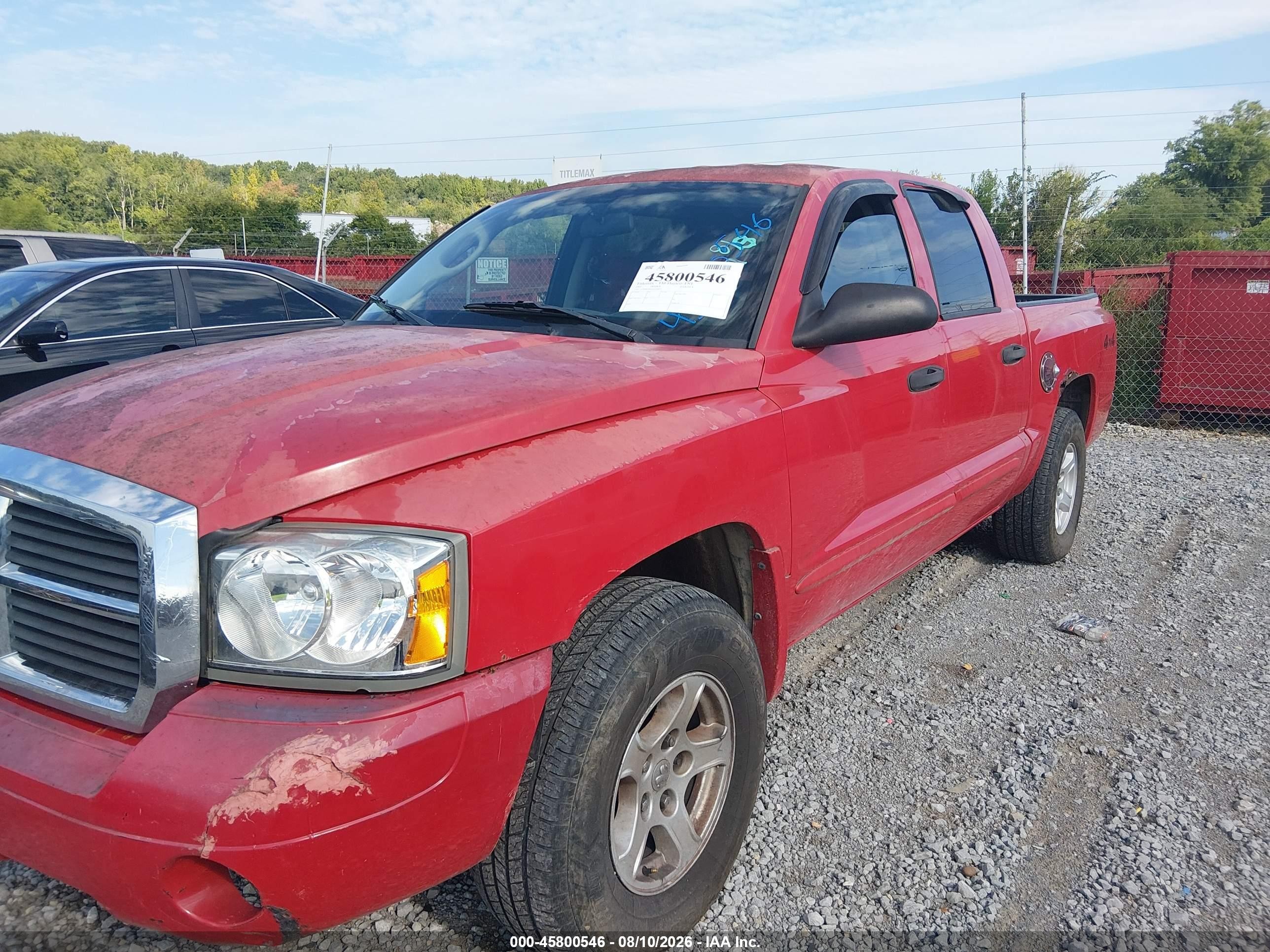 2005 Dodge Dakota Slt Красный vin: 1D7HW48N05S338427