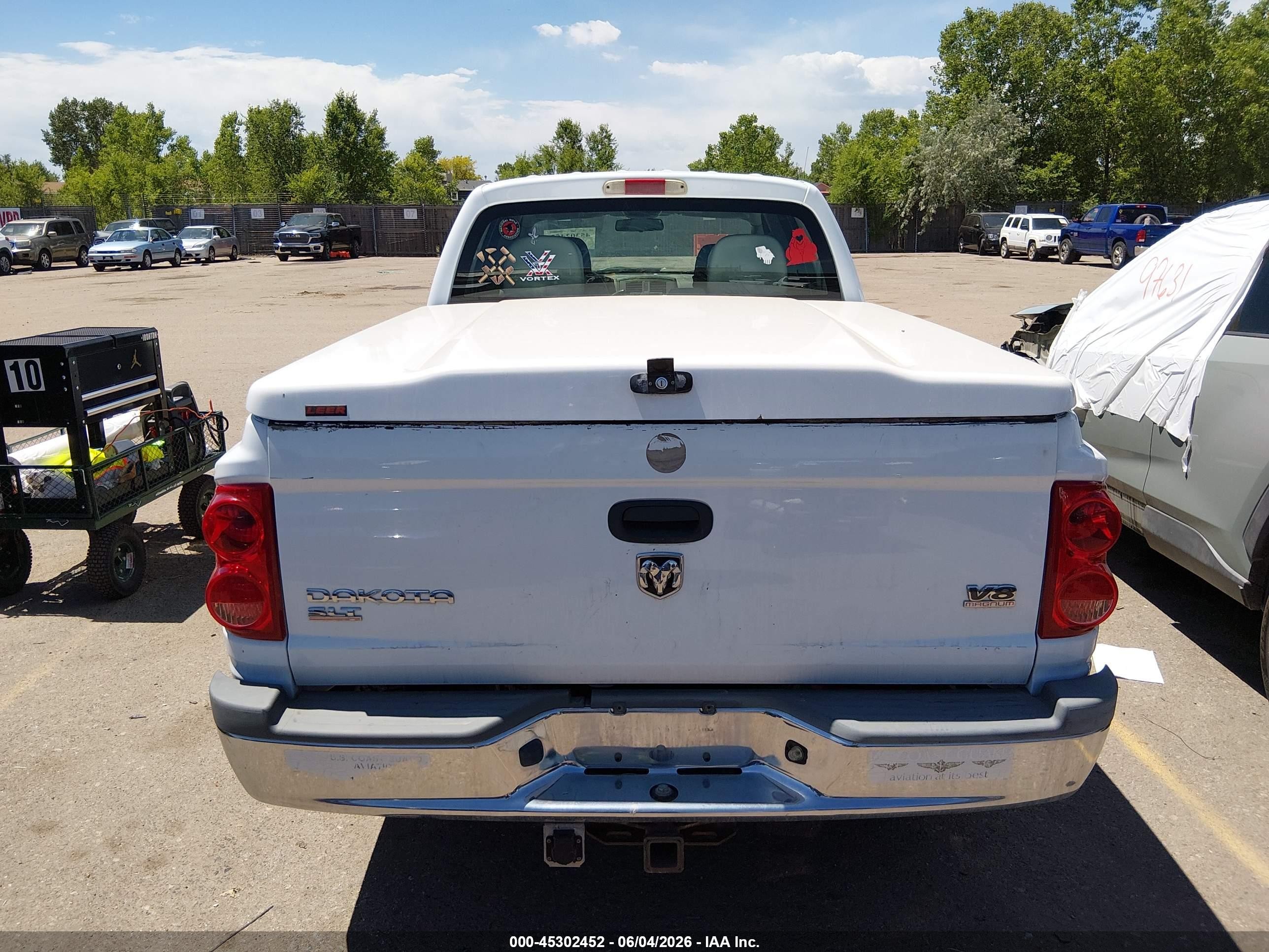 2006 Dodge Dakota Slt White vin: 1D7HW48N36S537246