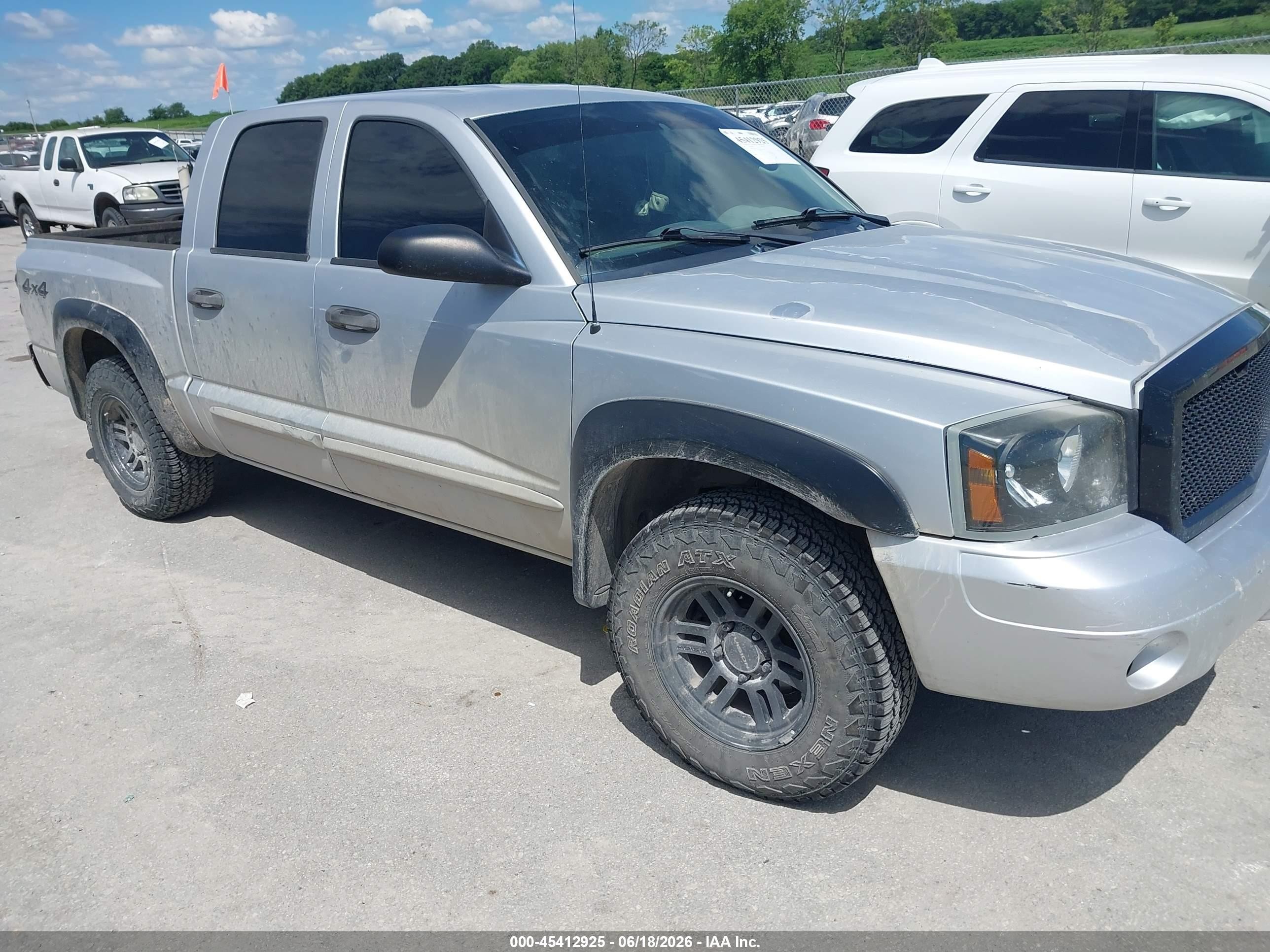 2006 Dodge Dakota Slt Silver vin: 1D7HW48N36S605965