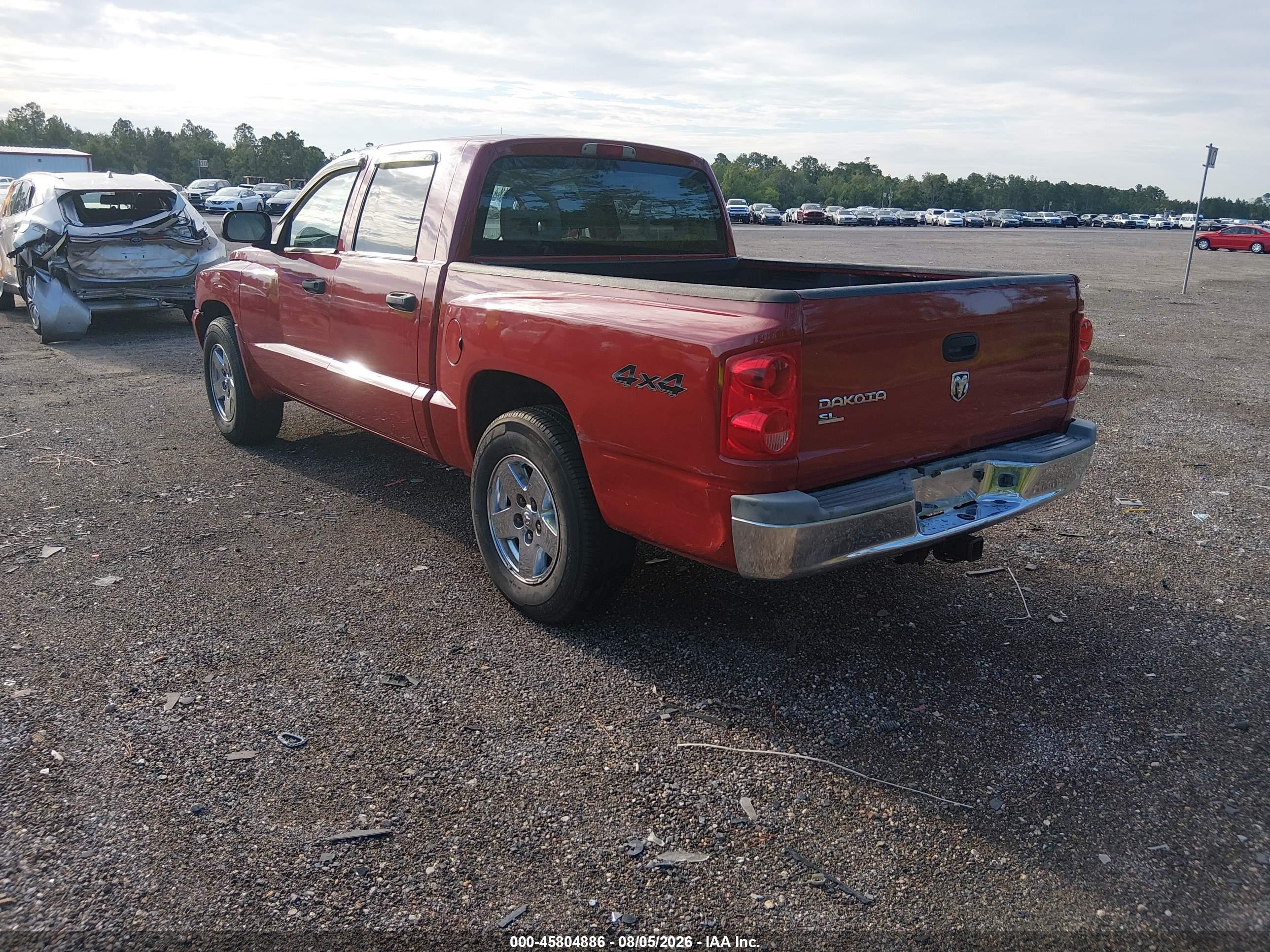 2005 Dodge Dakota Slt Red vin: 1D7HW48N45S195093
