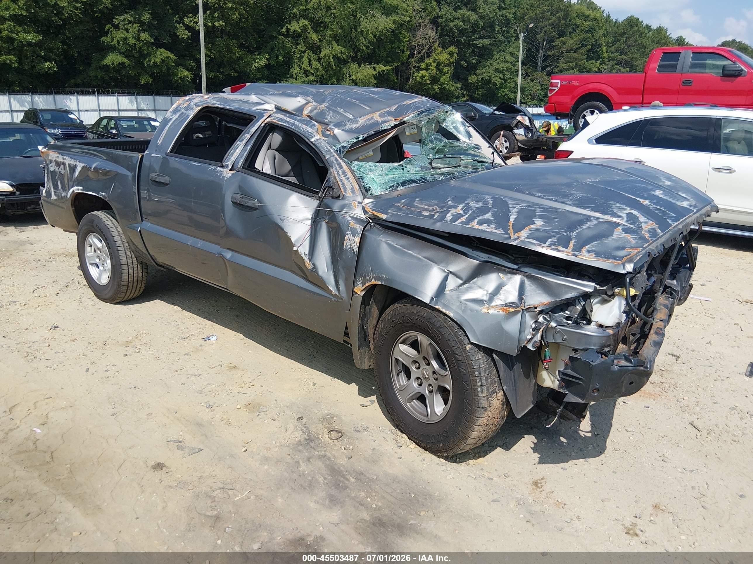2006 Dodge Dakota Slt Gray vin: 1D7HW48N46S507463