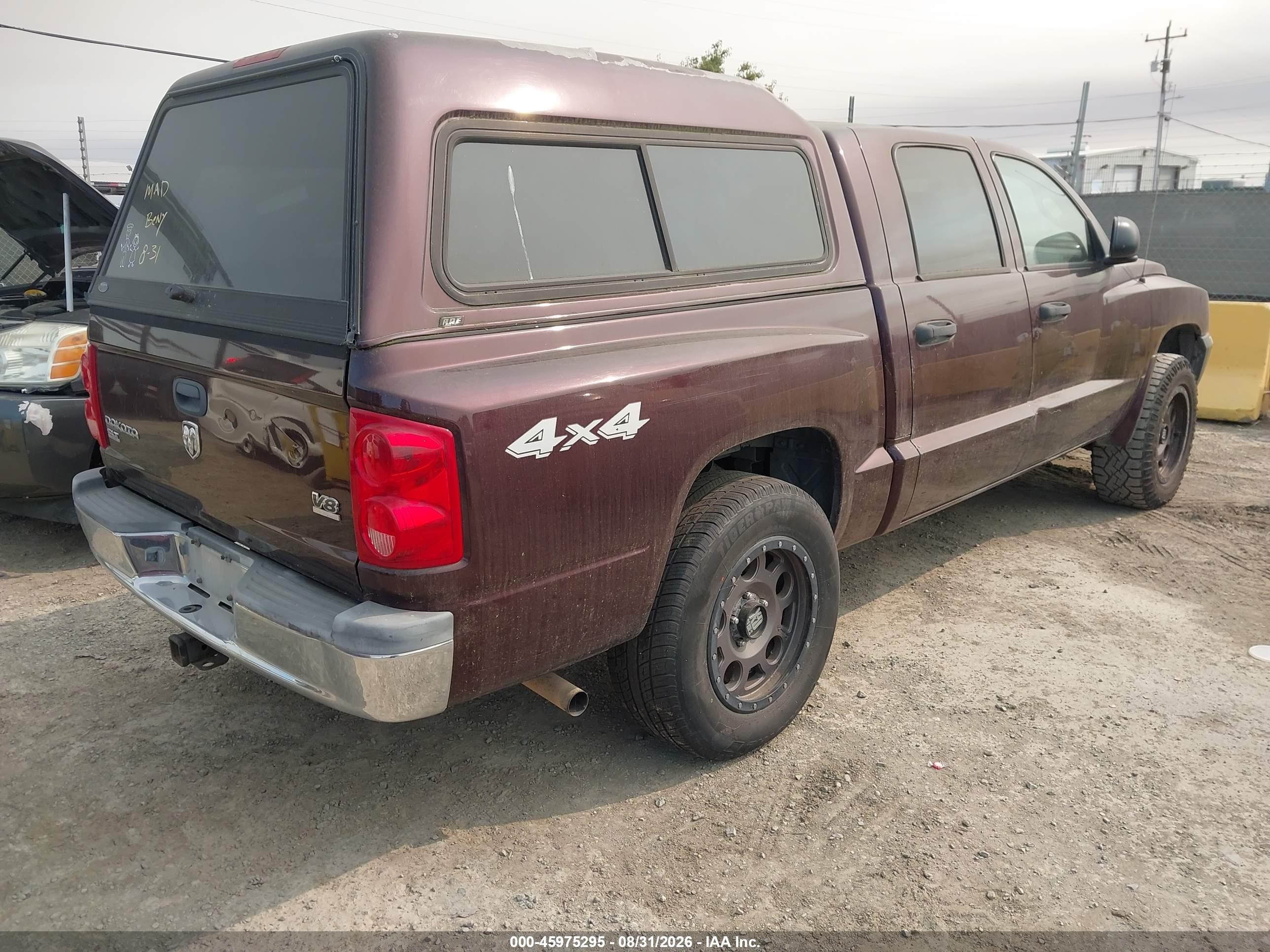 2005 Dodge Dakota Slt Burgundy vin: 1D7HW48N65S158515