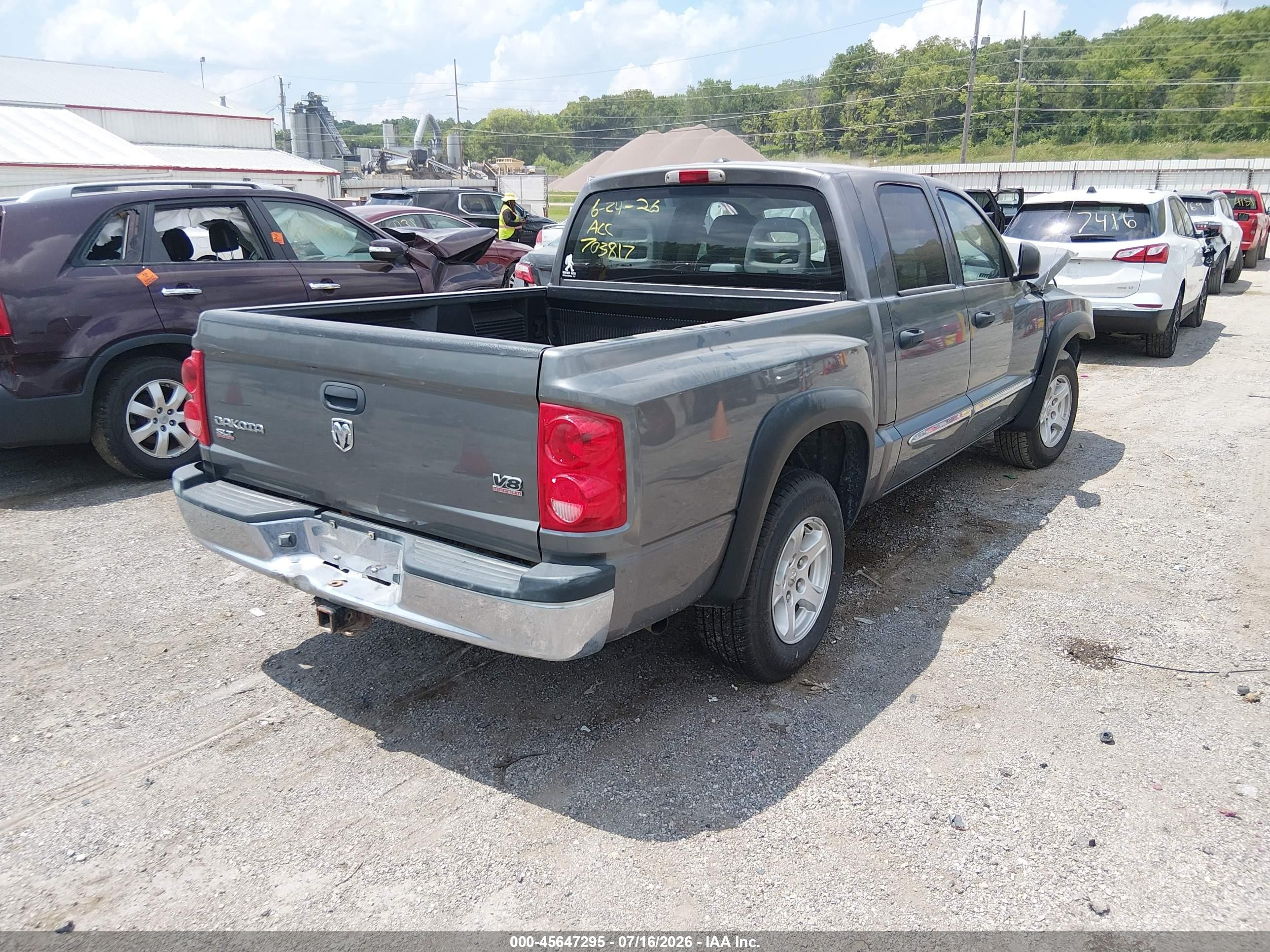 2006 Dodge Dakota Slt Серый vin: 1D7HW48N76S703817