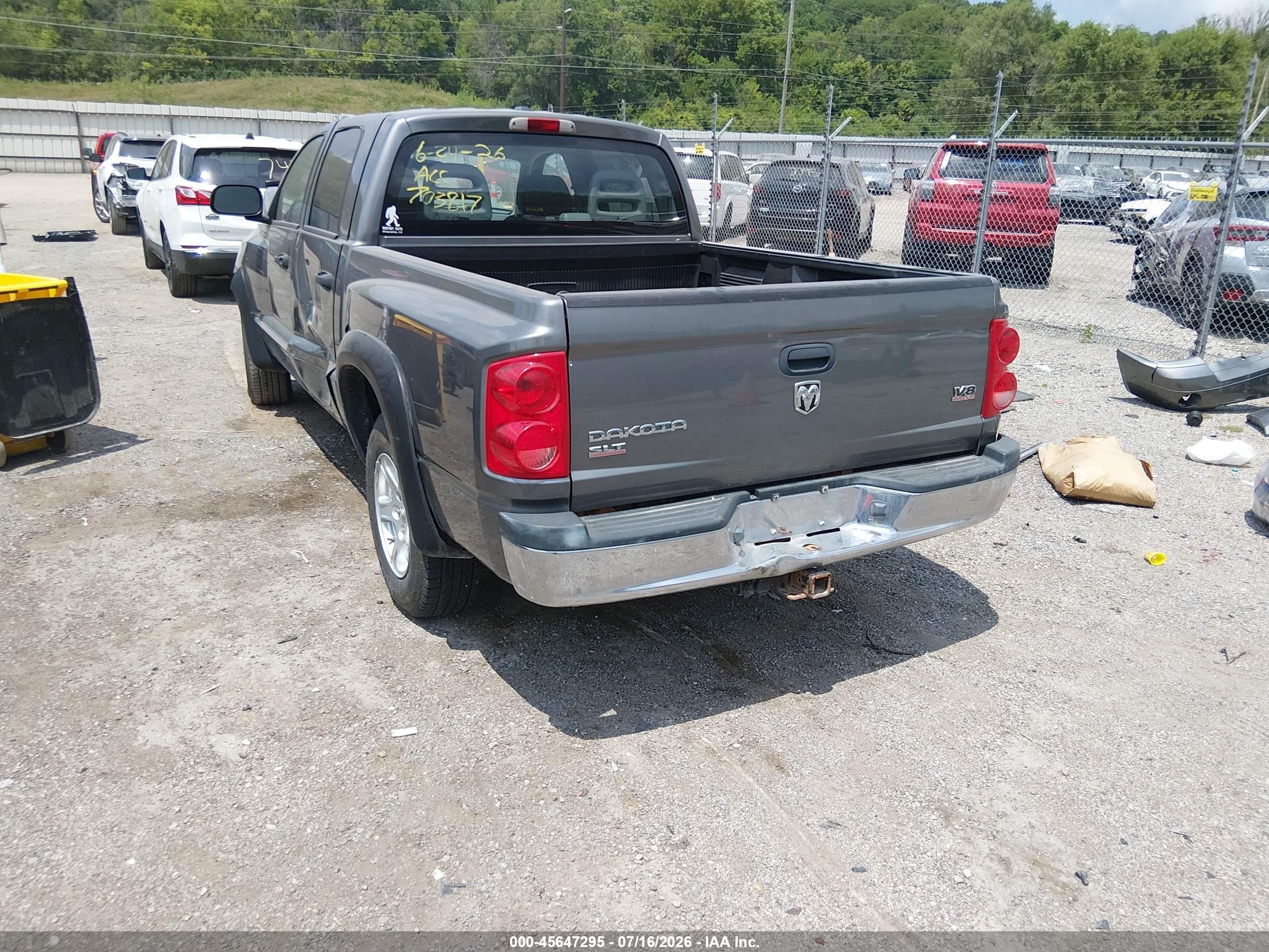 2006 Dodge Dakota Slt Серый vin: 1D7HW48N76S703817