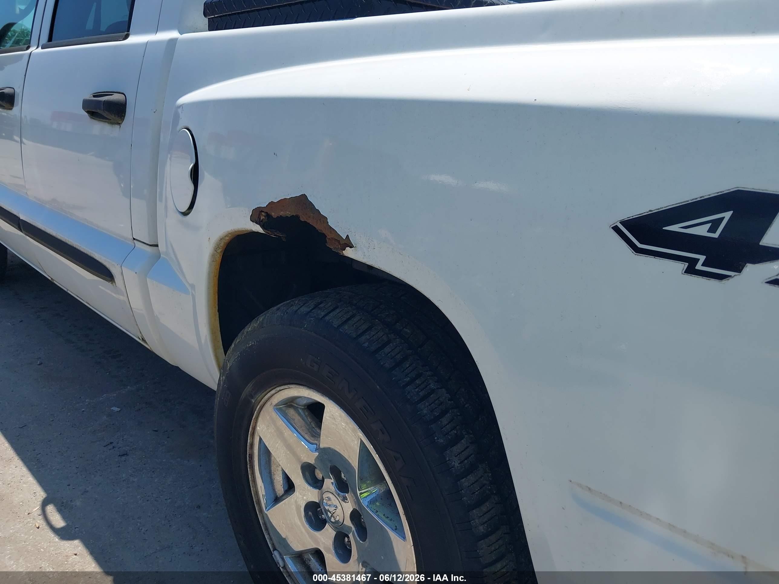 2006 Dodge Dakota Slt White vin: 1D7HW48N86S525478