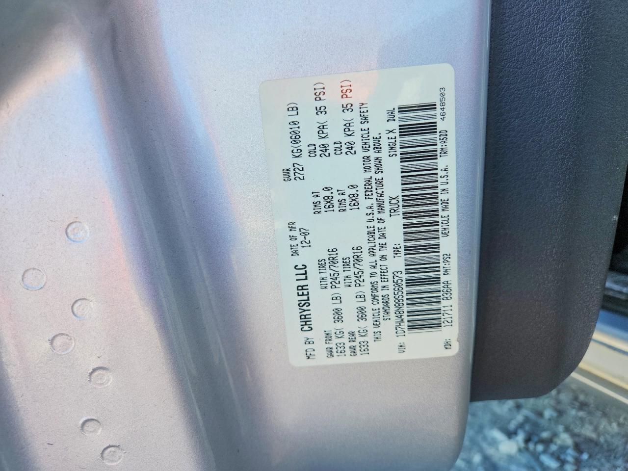 2008 Dodge Dakota Quad Slt Silver vin: 1D7HW48N88S560573