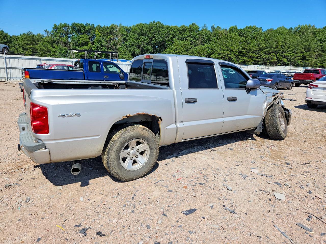 2008 Dodge Dakota Quad Slt Silver vin: 1D7HW48N88S574392