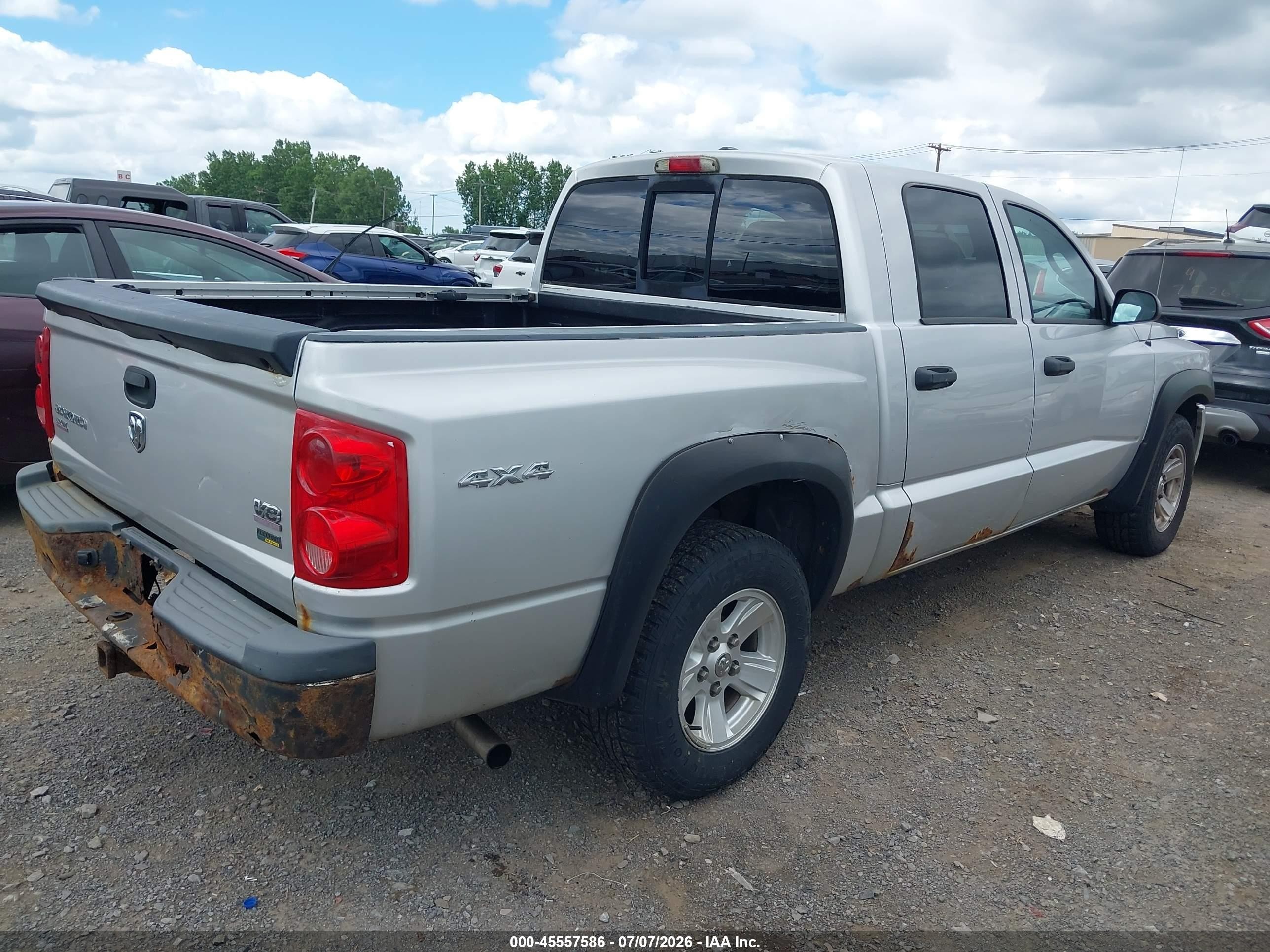 2008 Dodge Dakota Slt Silver vin: 1D7HW48N98S626757