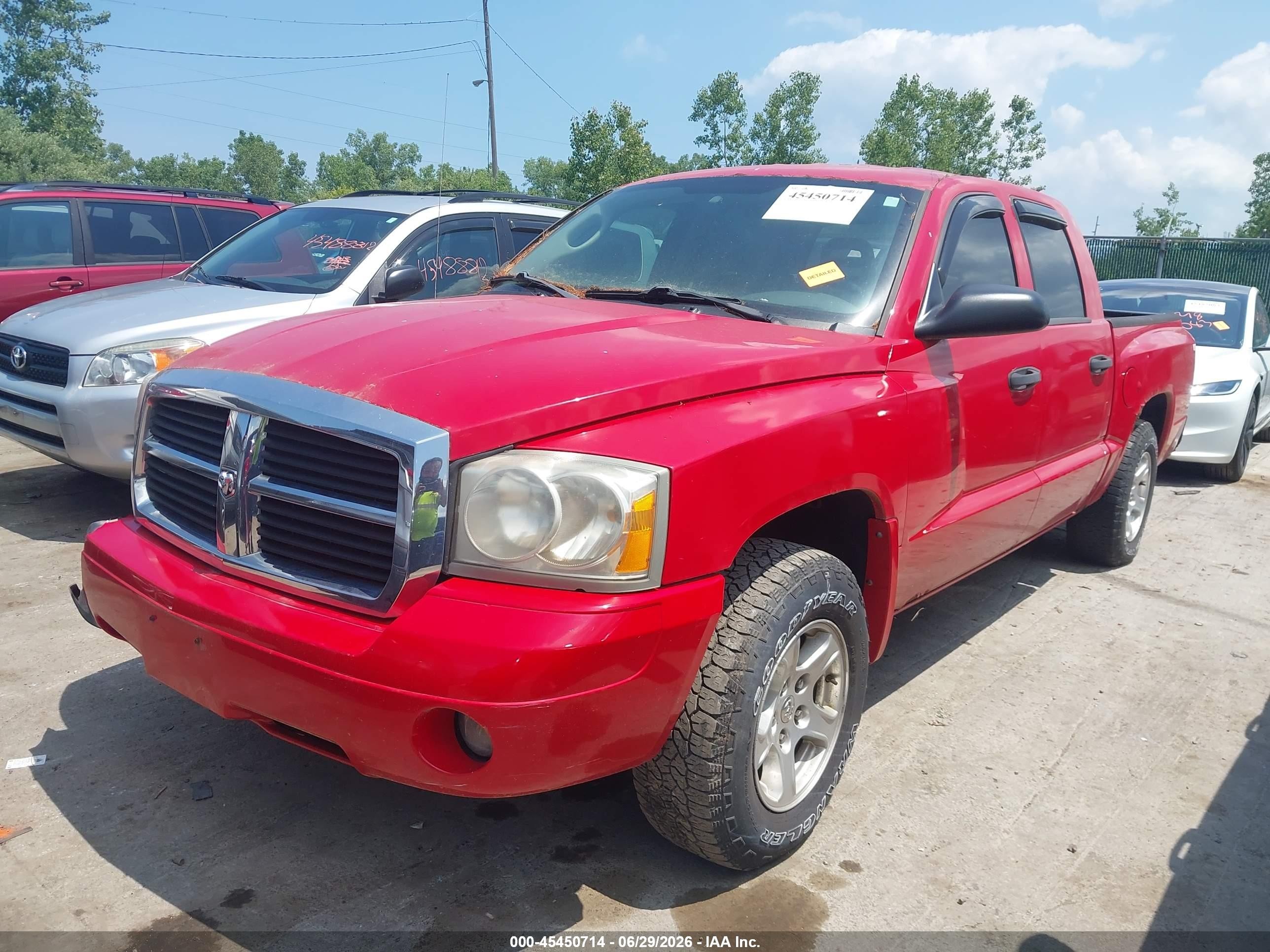 2007 Dodge Dakota Slt Red vin: 1D7HW48P27S199907