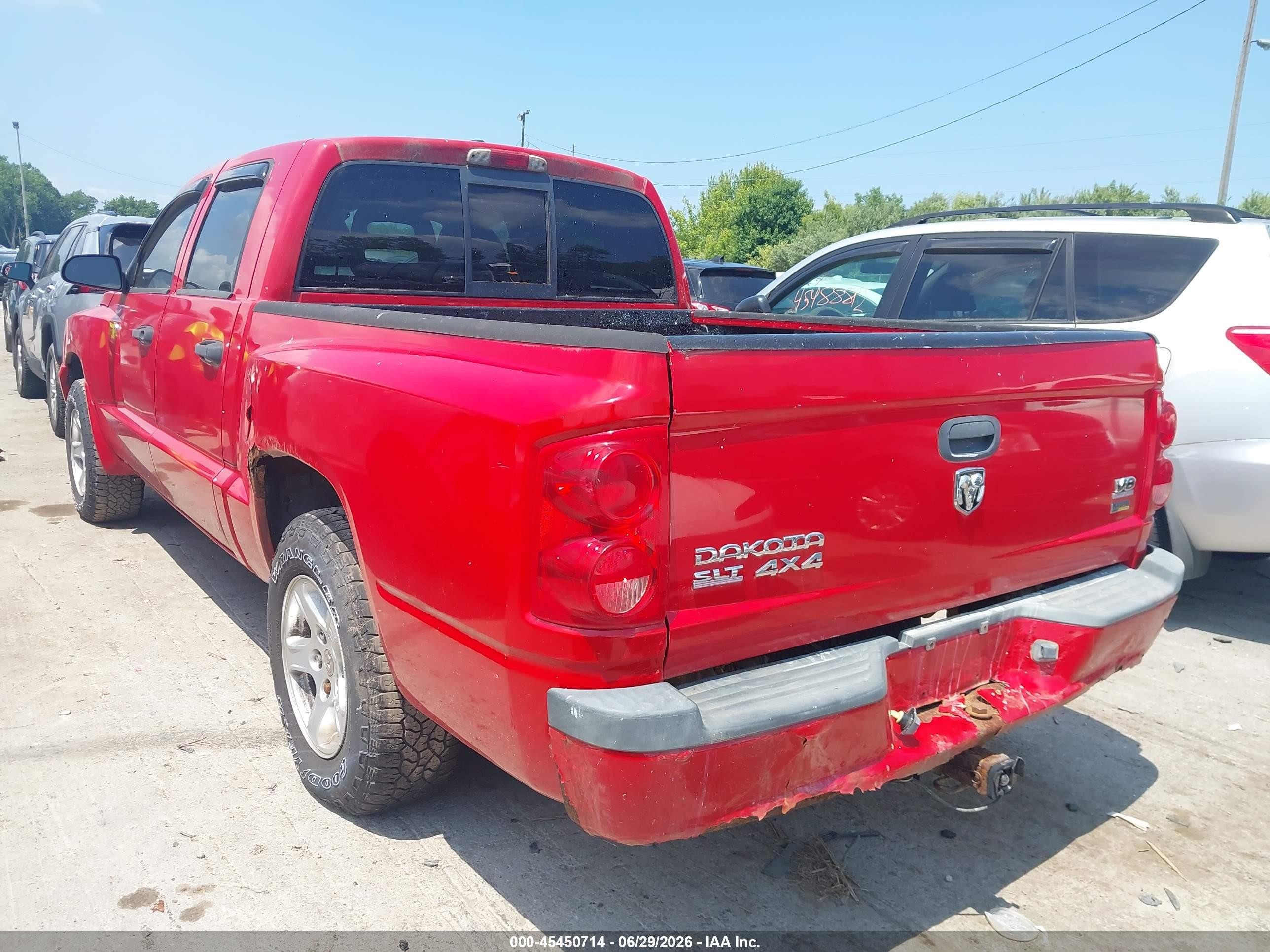 2007 Dodge Dakota Slt Red vin: 1D7HW48P27S199907