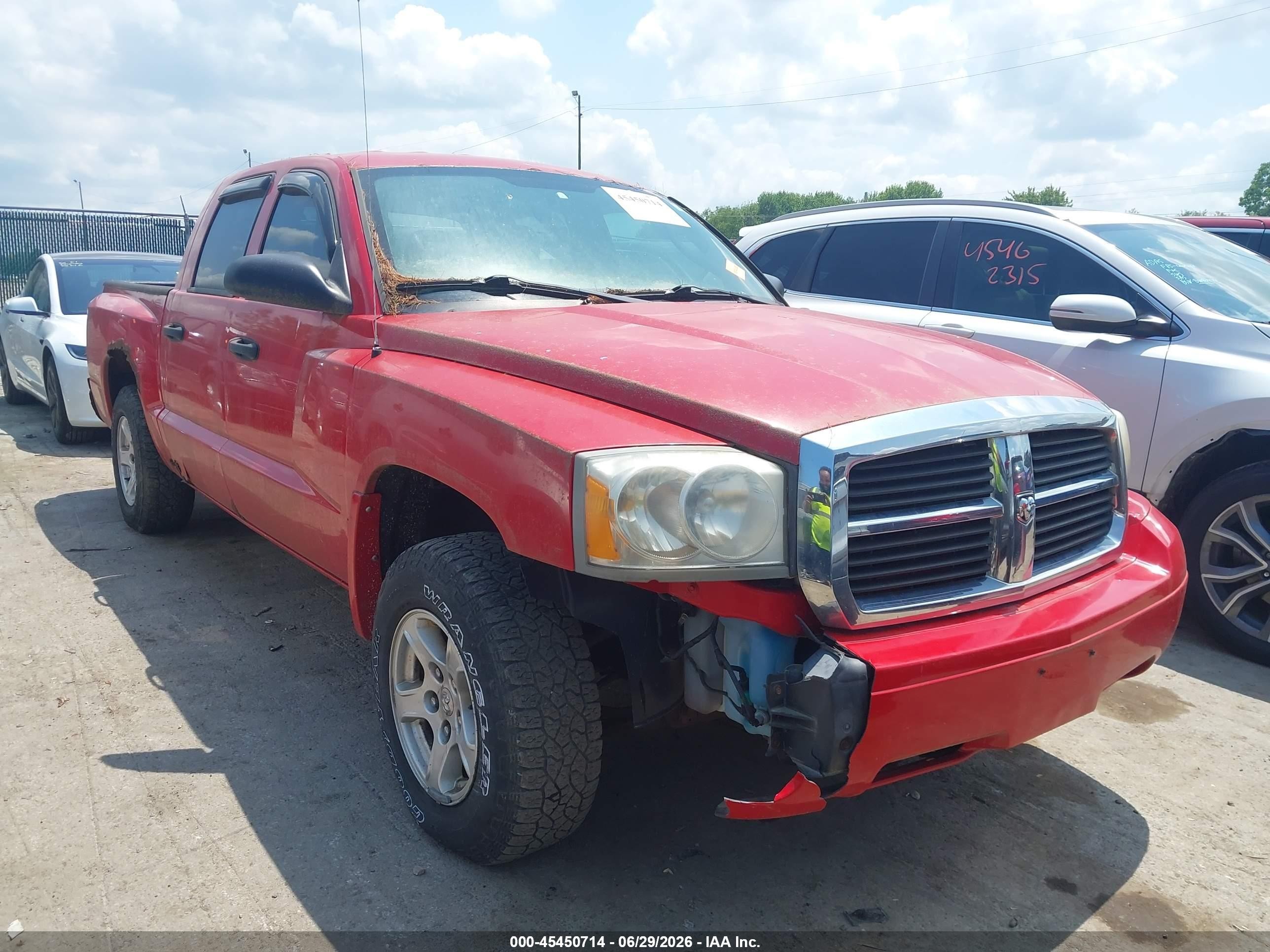 2007 Dodge Dakota Slt Red vin: 1D7HW48P27S199907