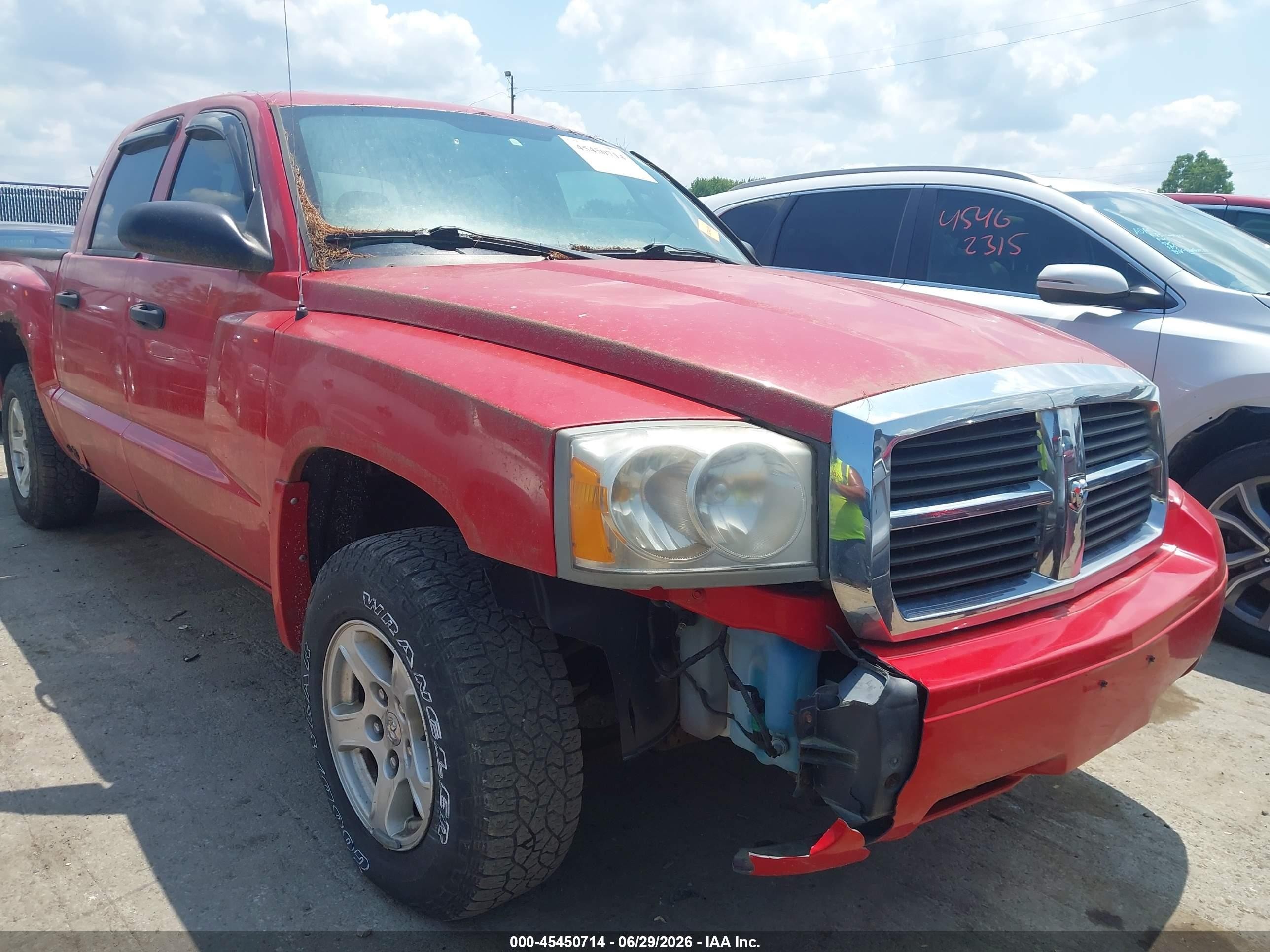 2007 Dodge Dakota Slt Red vin: 1D7HW48P27S199907