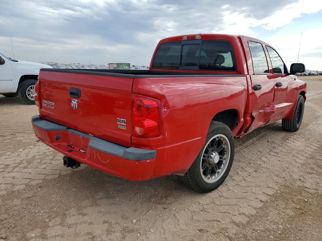 2007 Dodge Dakota Quad Slt Red vin: 1D7HW48P57S268007