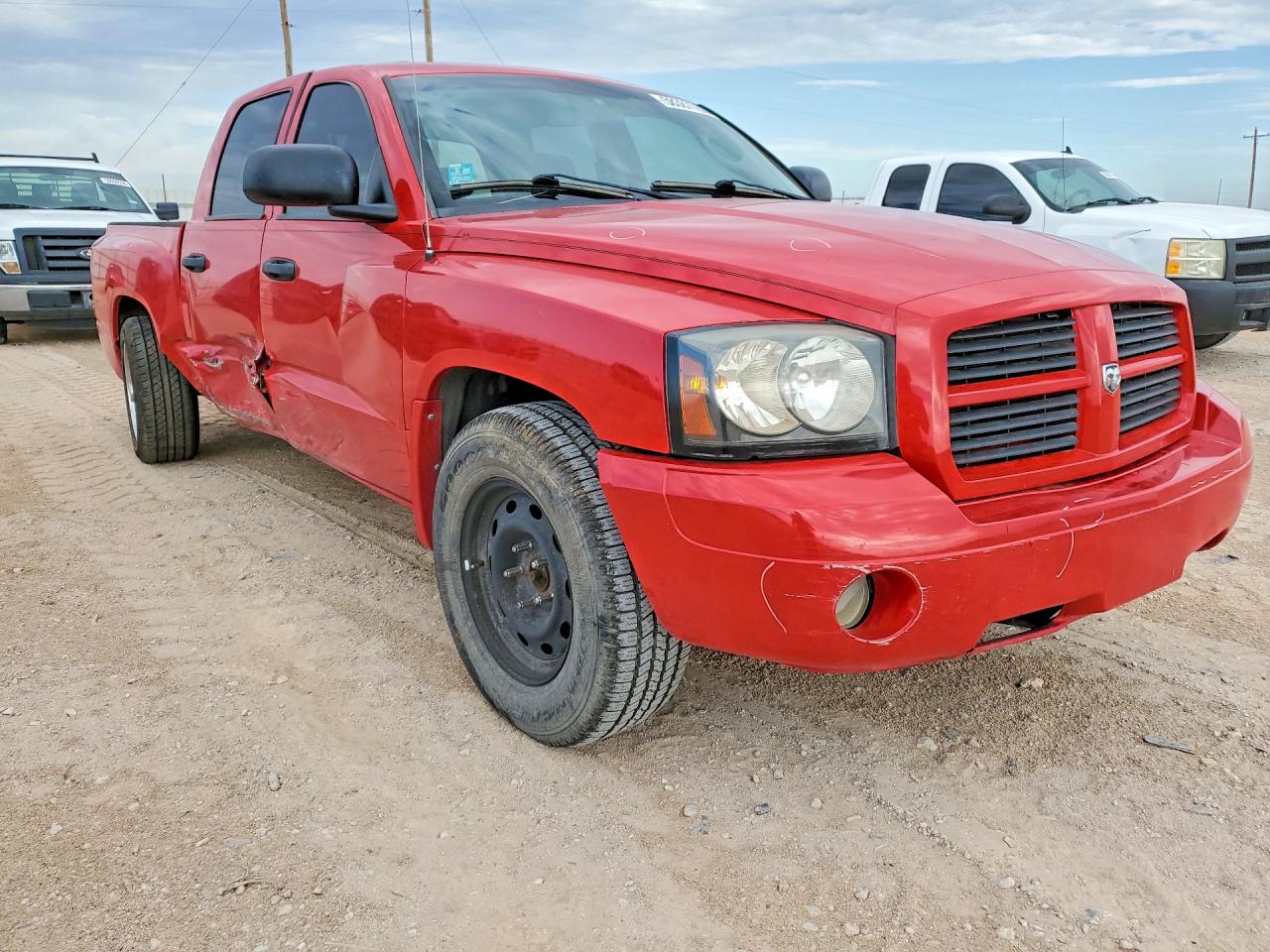 2007 Dodge Dakota Quad Slt Red vin: 1D7HW48P57S268007