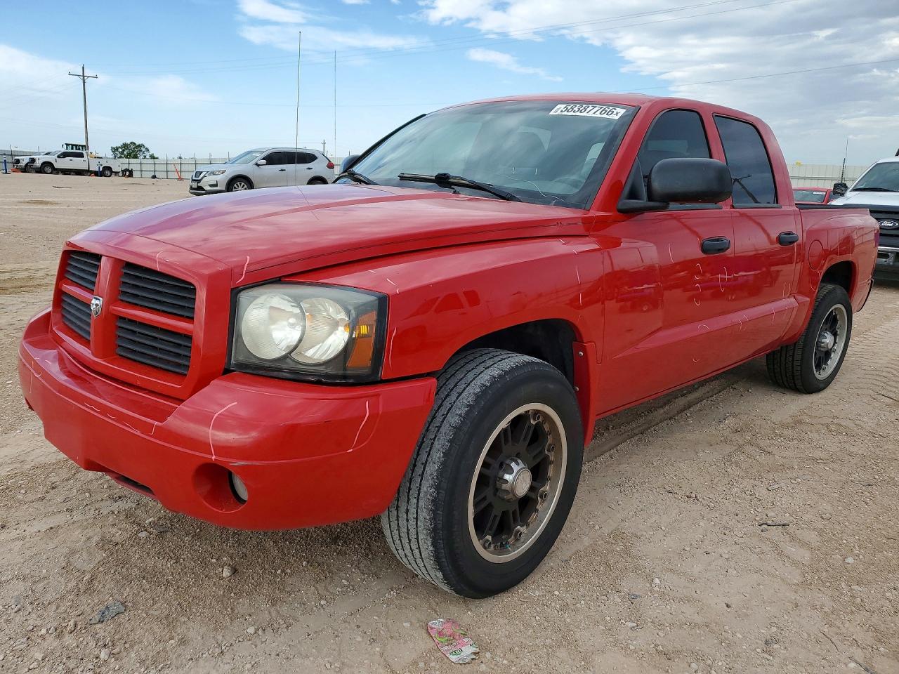 2007 Dodge Dakota Quad Slt Red vin: 1D7HW48P57S268007
