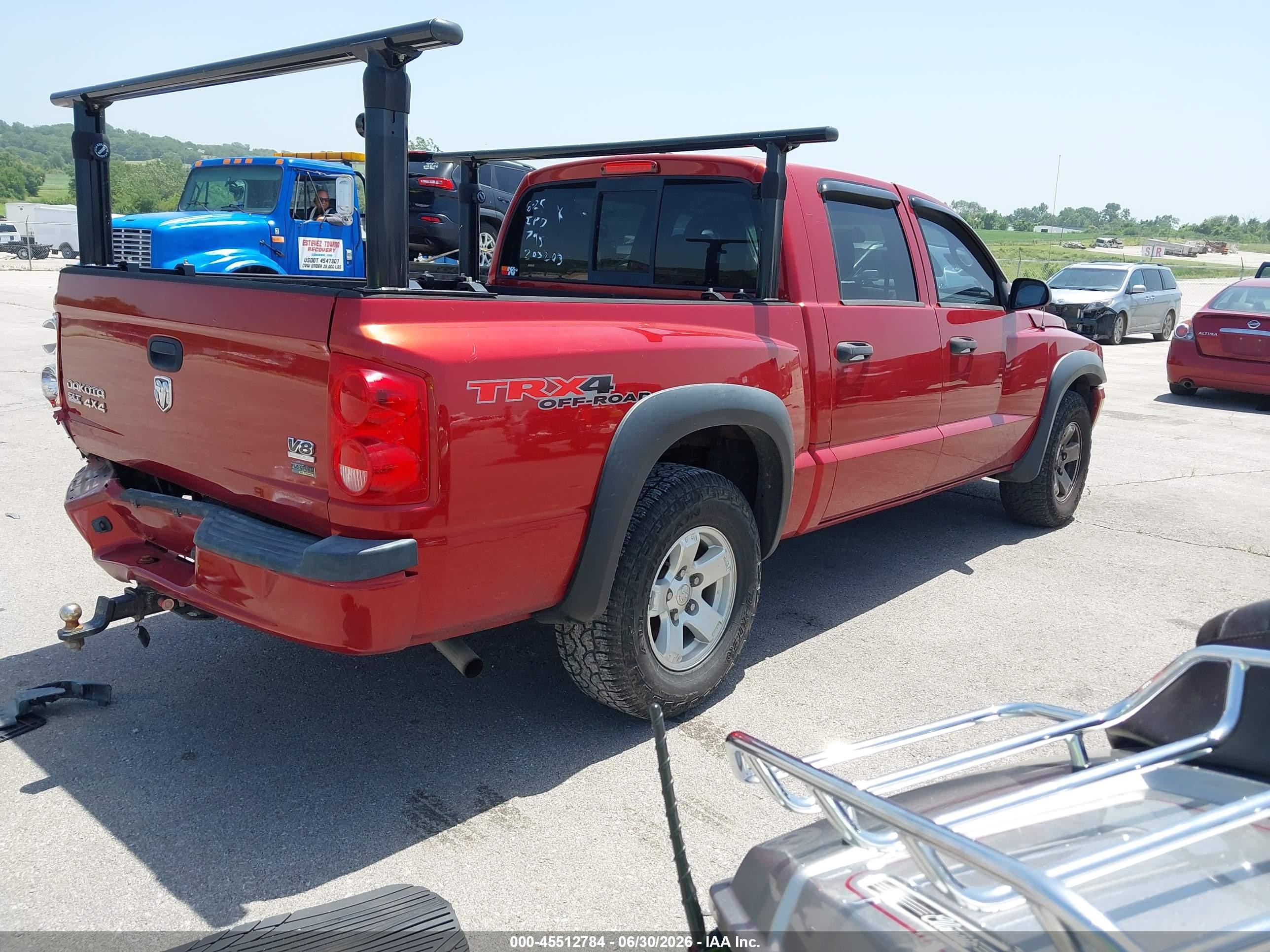2007 Dodge Dakota Slt Red vin: 1D7HW48PX7S203203