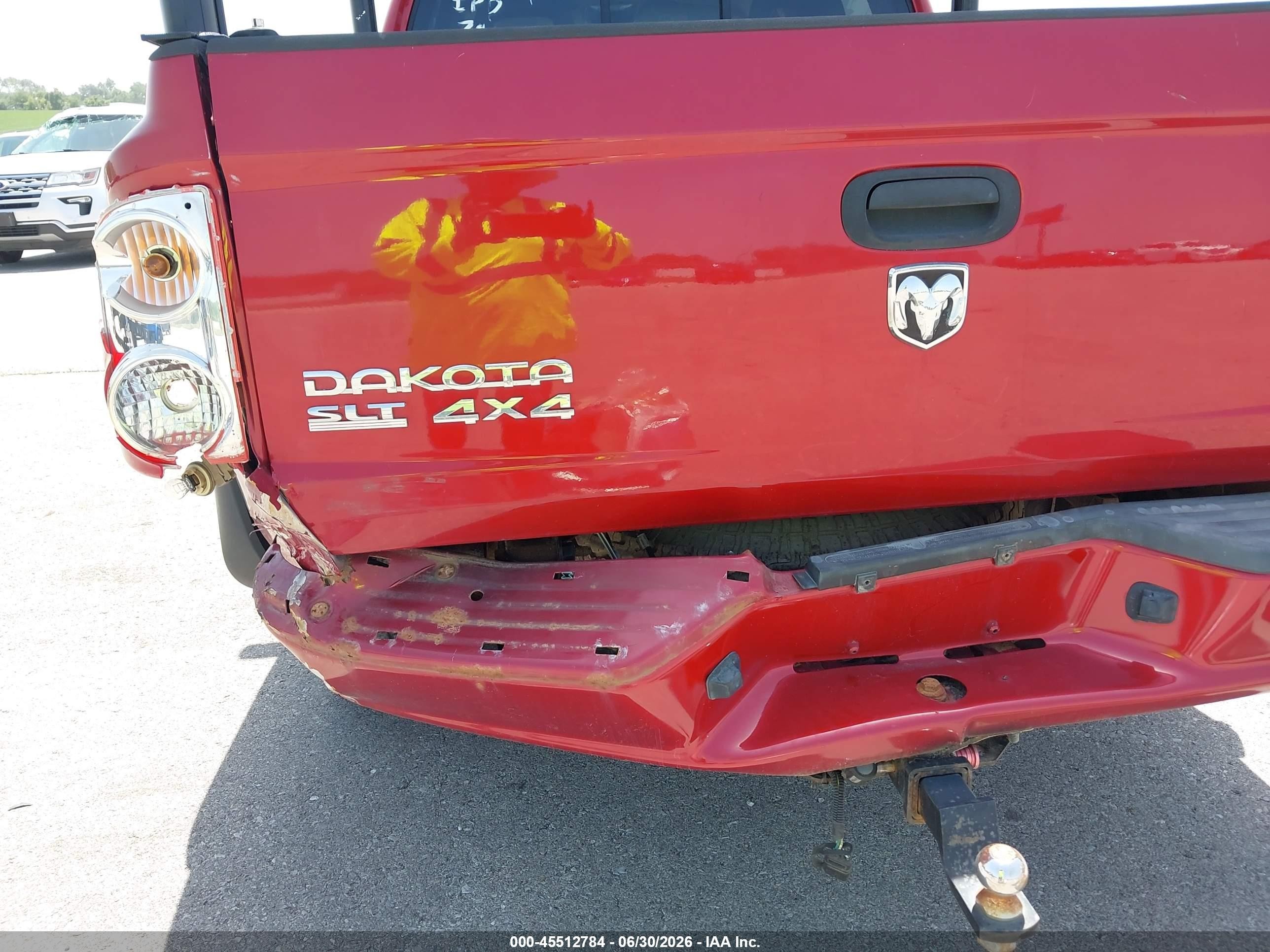 2007 Dodge Dakota Slt Red vin: 1D7HW48PX7S203203
