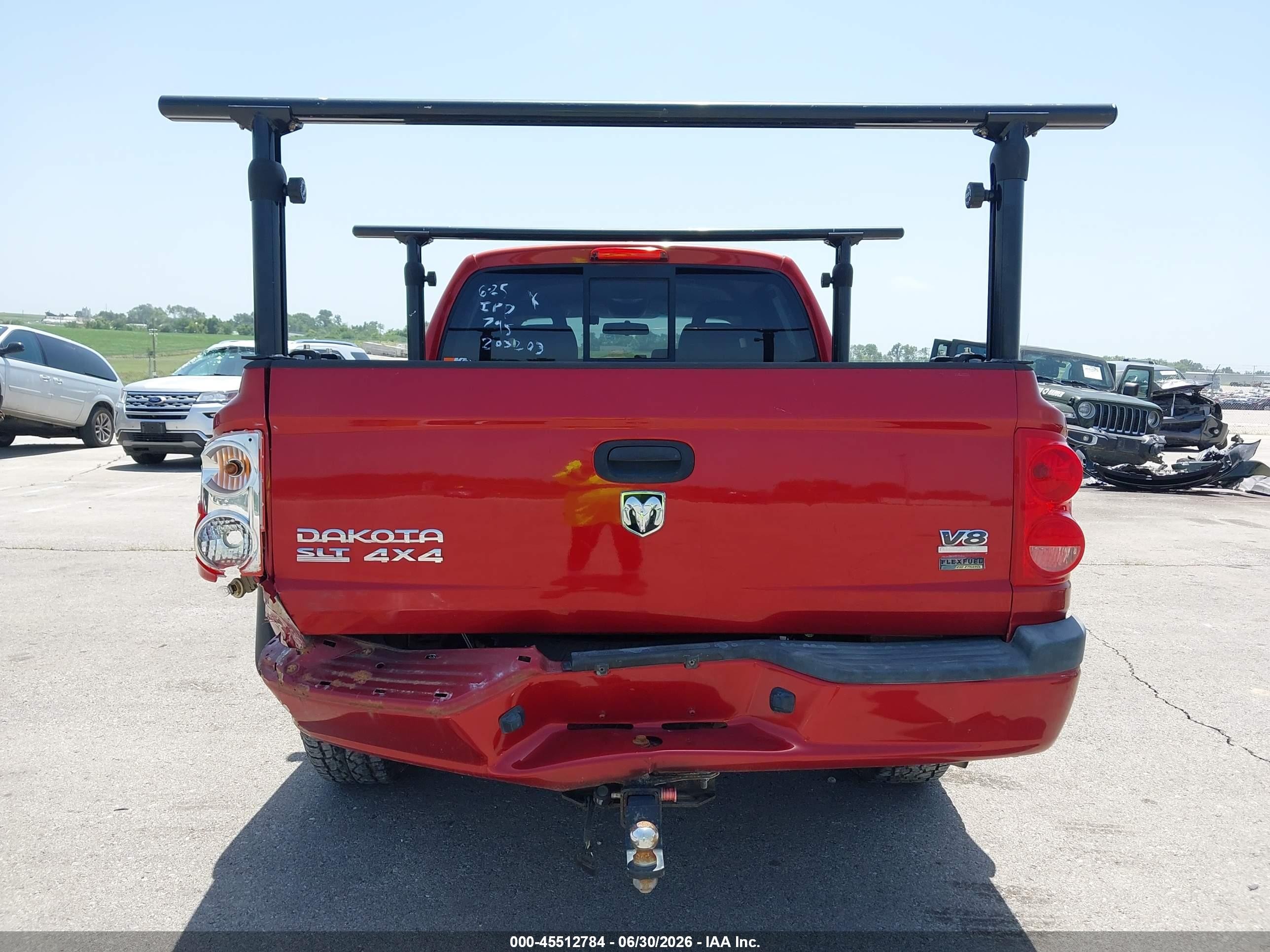 2007 Dodge Dakota Slt Red vin: 1D7HW48PX7S203203