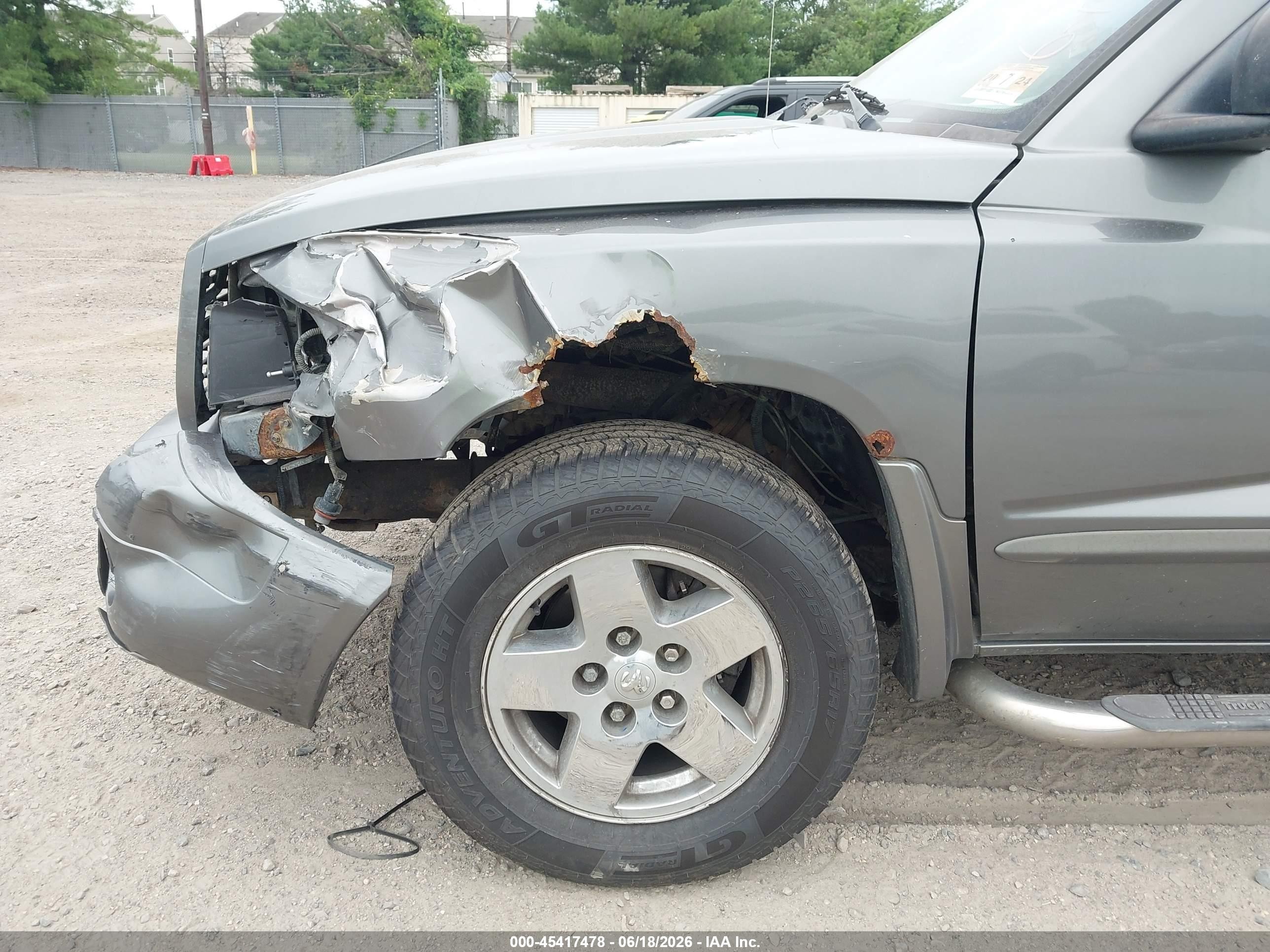 2006 Dodge Dakota Laramie Gray vin: 1D7HW58N06S509376