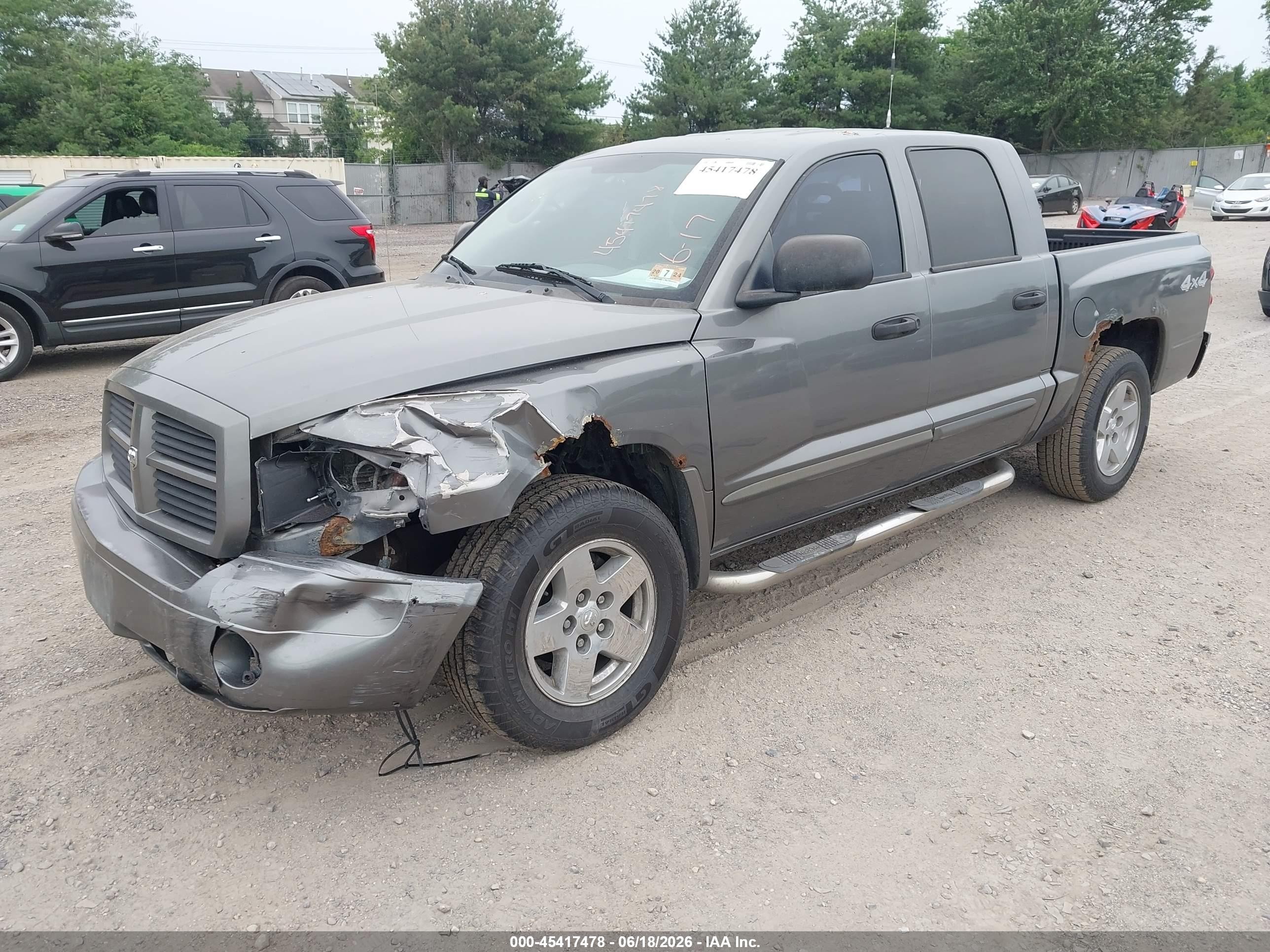 2006 Dodge Dakota Laramie Gray vin: 1D7HW58N06S509376