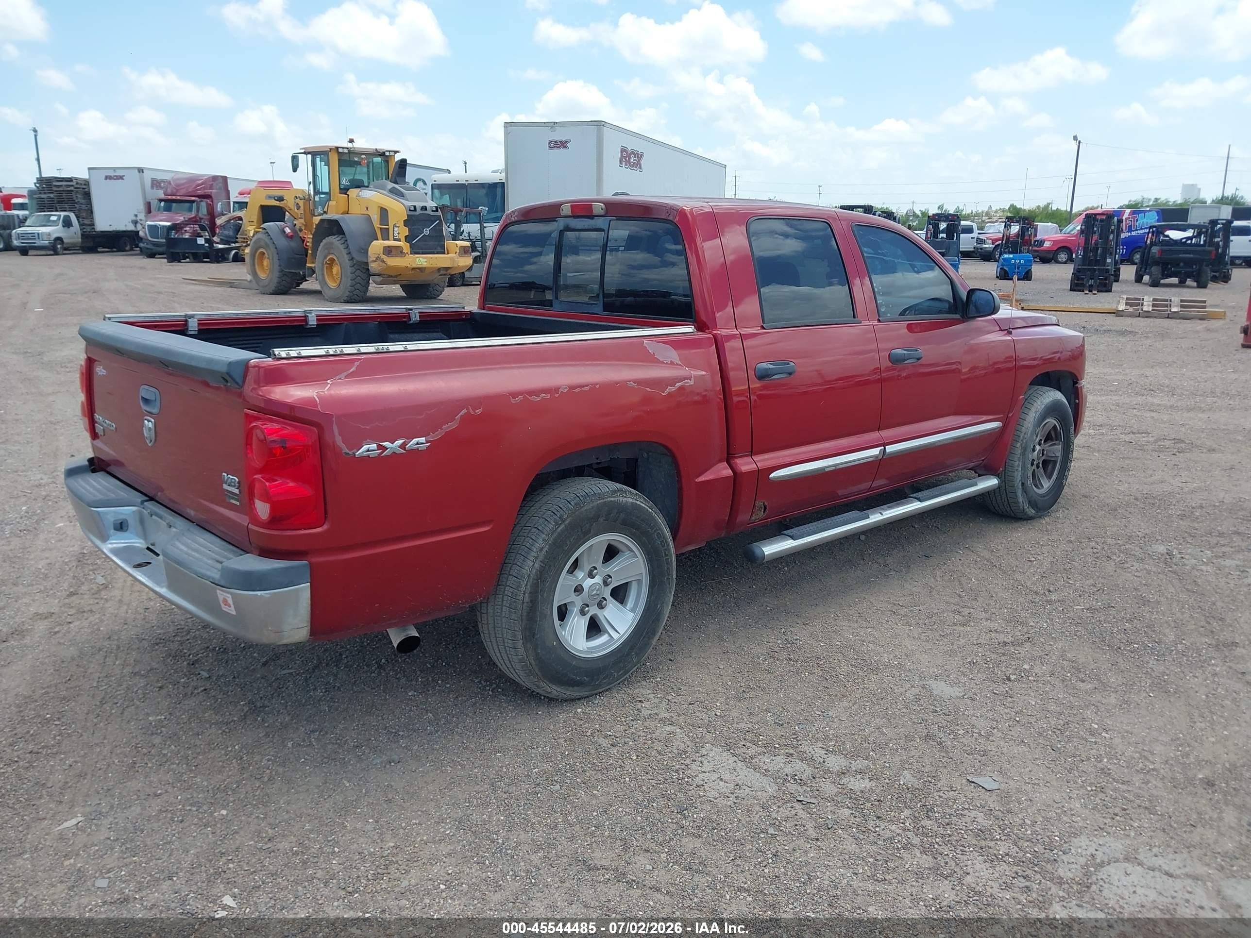 2008 Dodge Dakota Laramie Красный vin: 1D7HW58N08S633554