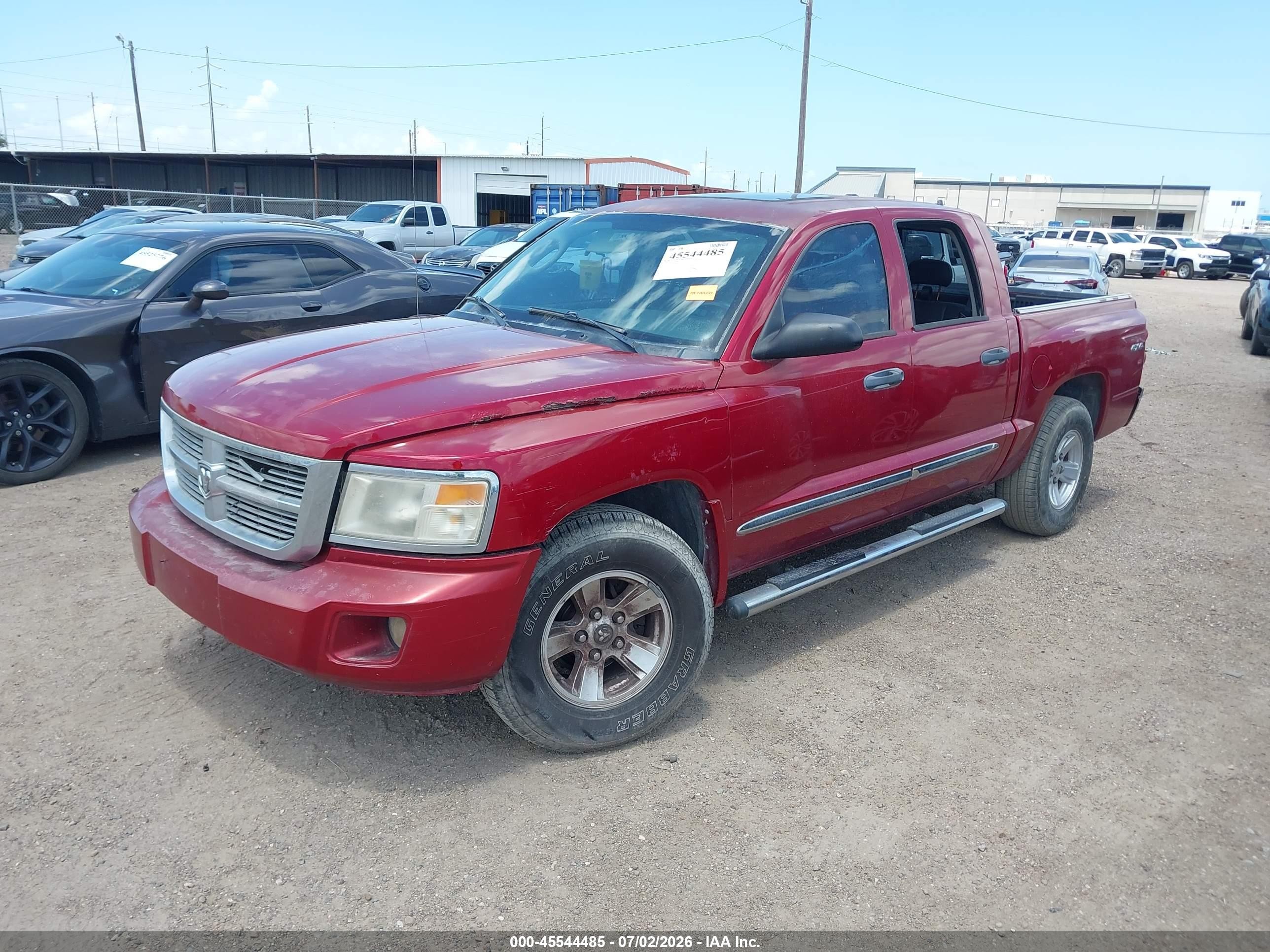 2008 Dodge Dakota Laramie Красный vin: 1D7HW58N08S633554