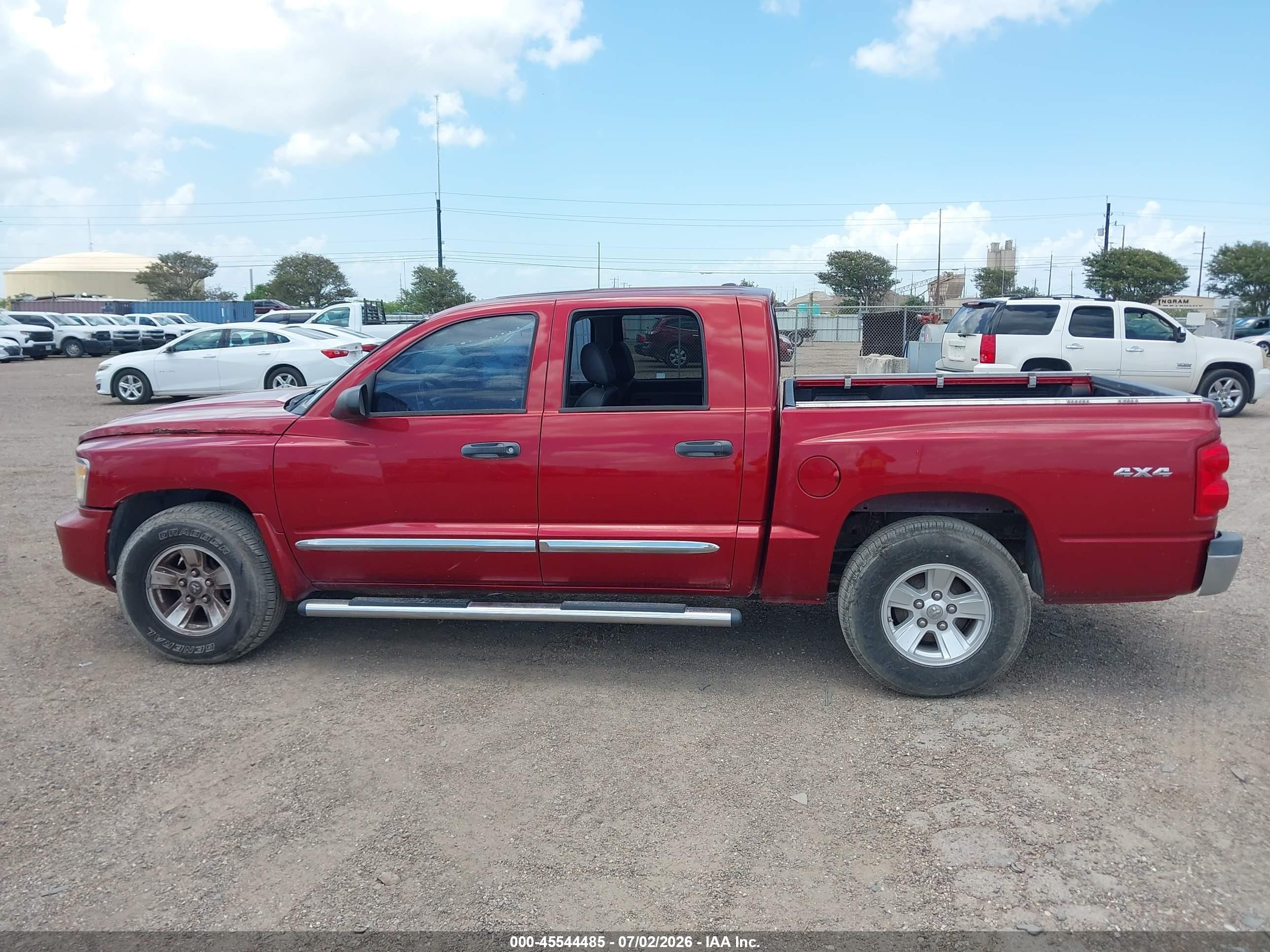 2008 Dodge Dakota Laramie Красный vin: 1D7HW58N08S633554
