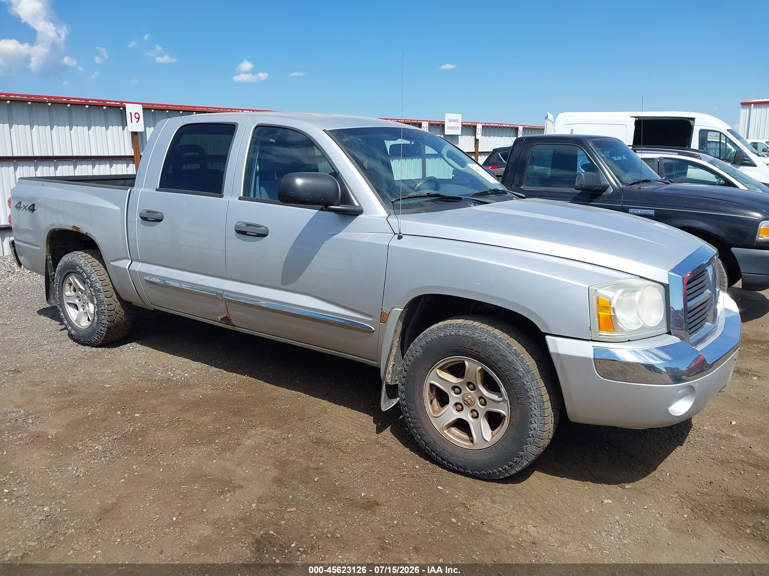 2006 Dodge Dakota Laramie Серебряный vin: 1D7HW58N36S589580