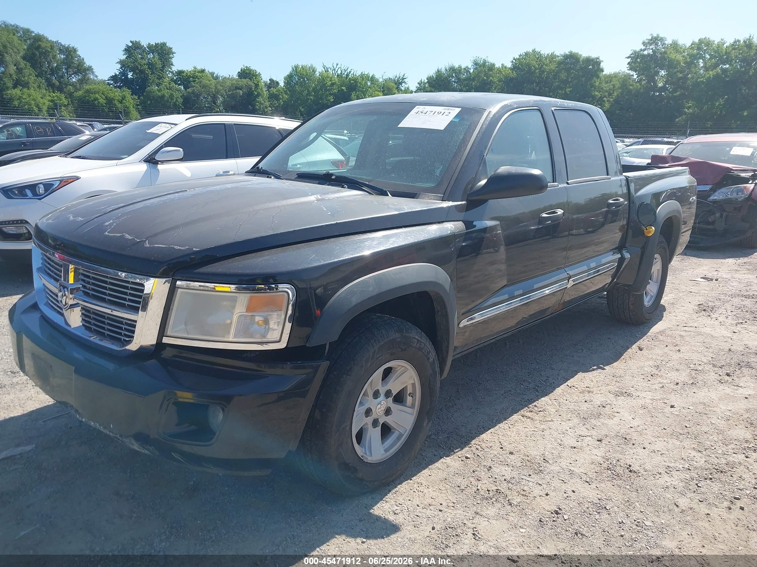 2008 Dodge Dakota Laramie Black vin: 1D7HW58N58S593570