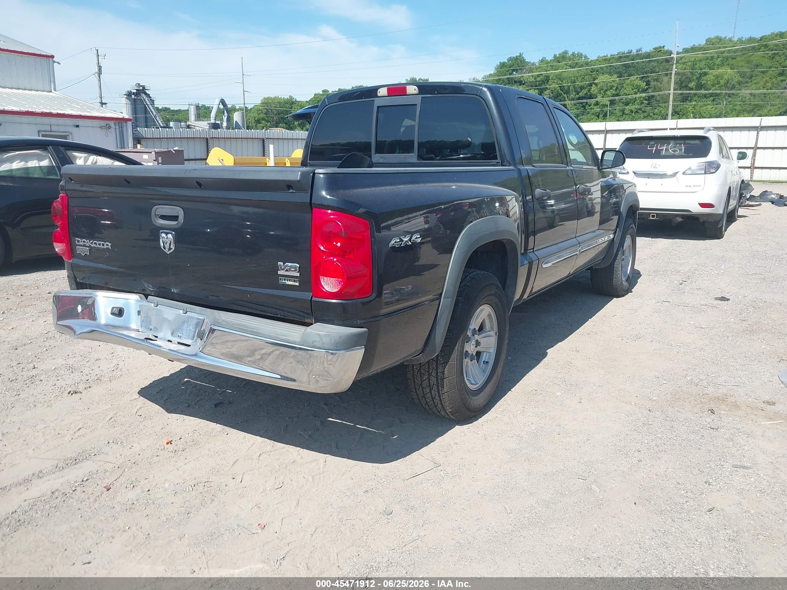 2008 Dodge Dakota Laramie Black vin: 1D7HW58N58S593570