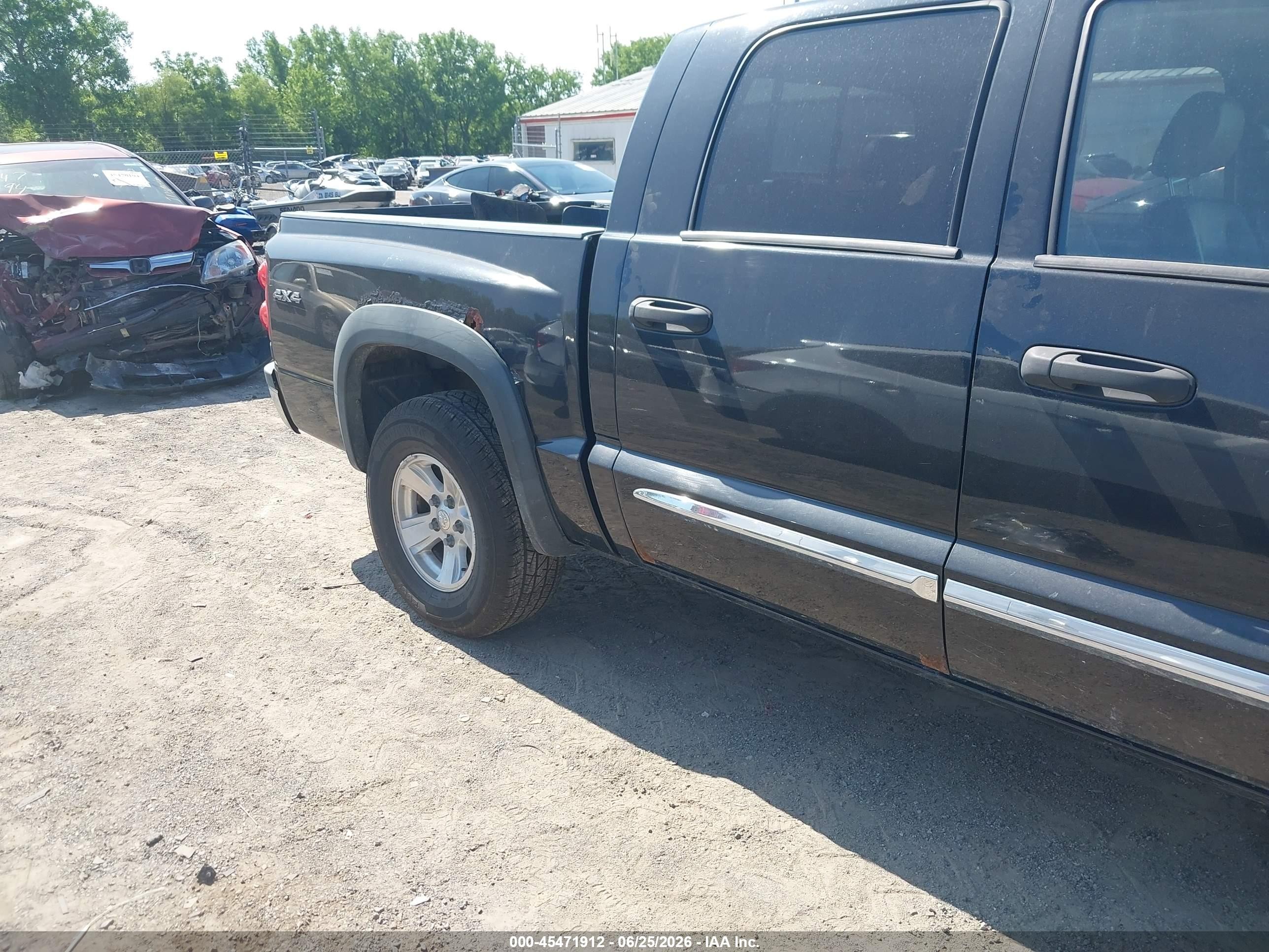 2008 Dodge Dakota Laramie Black vin: 1D7HW58N58S593570