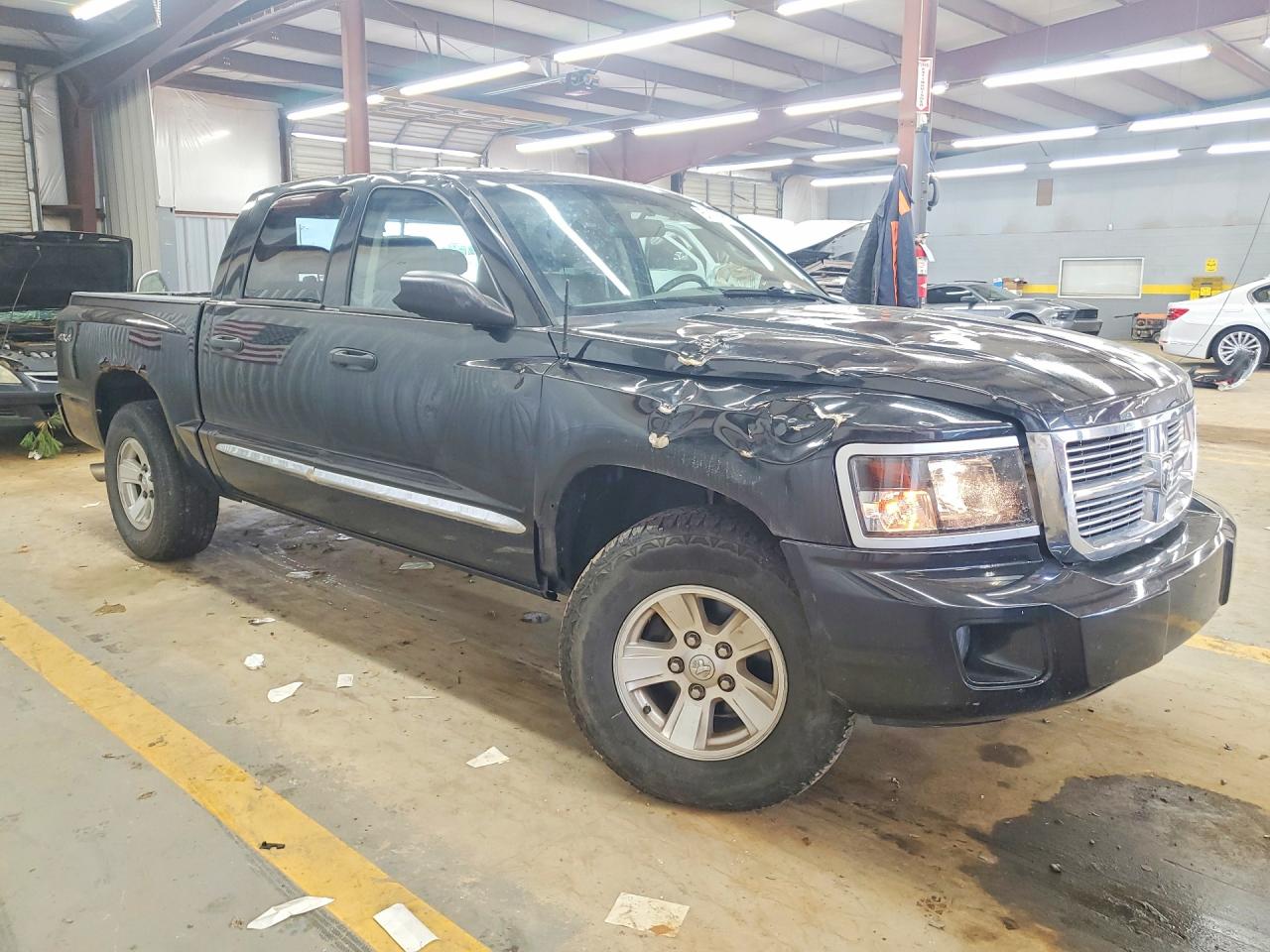 2008 Dodge Dakota Quad Laramie Black vin: 1D7HW58N68S602602