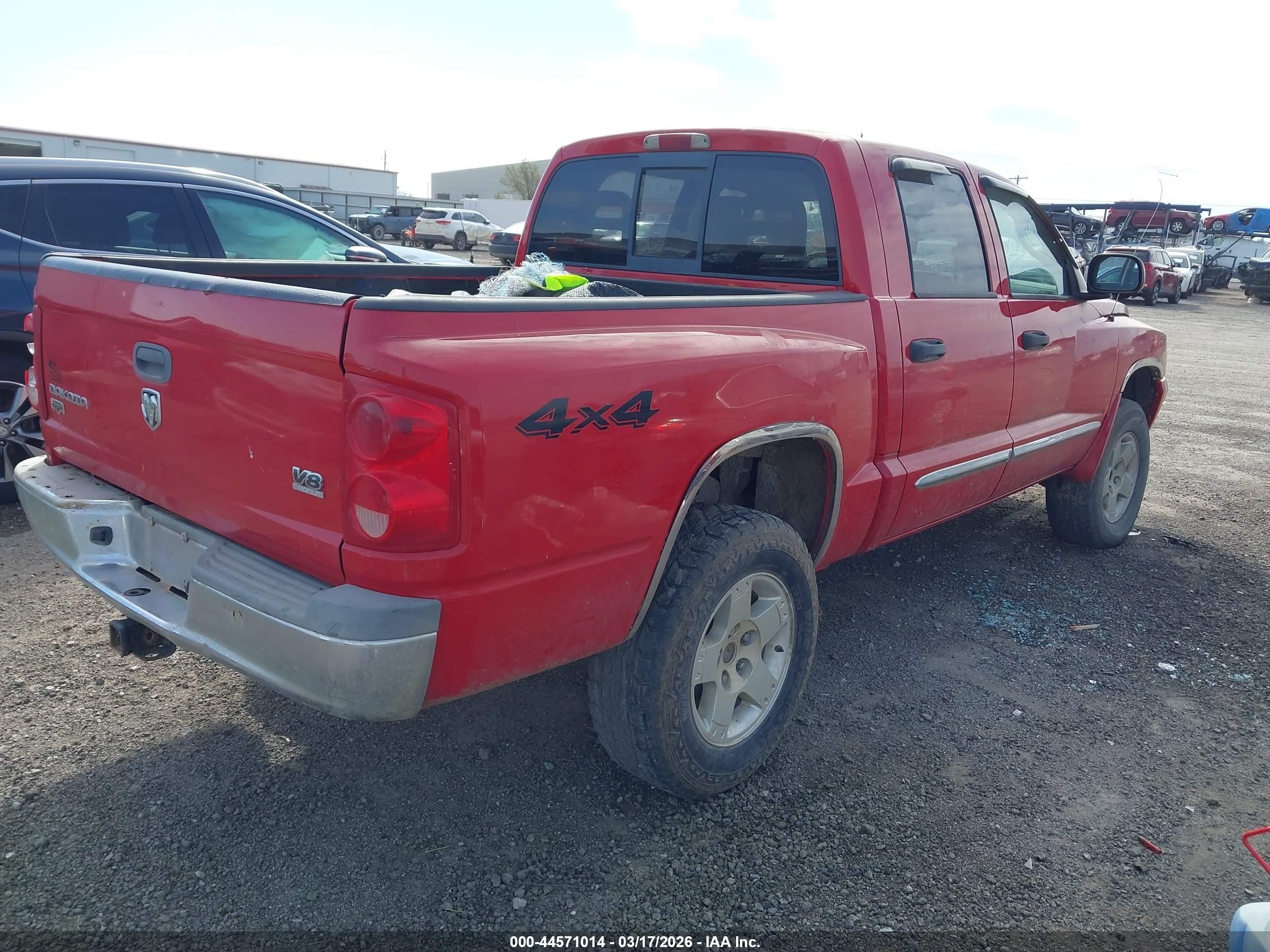 2005 Dodge Dakota Laramie Red vin: 1D7HW58N75S227606
