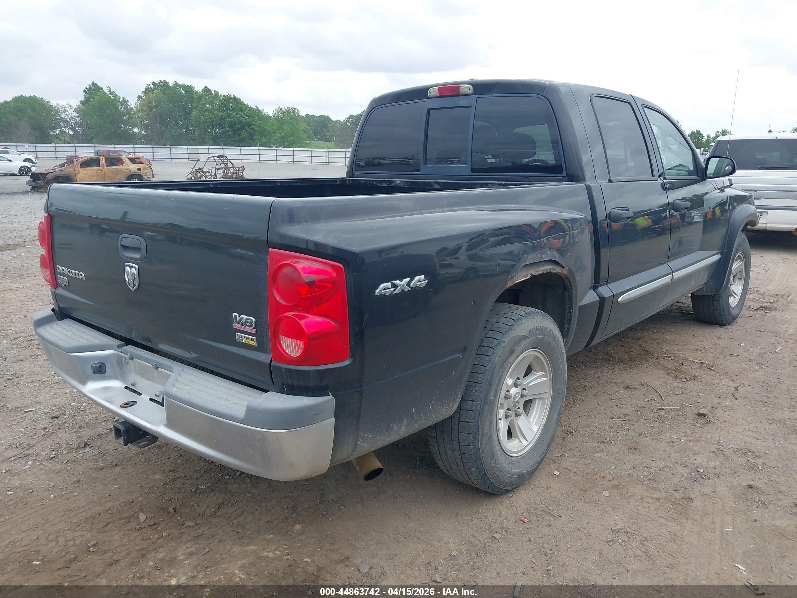2008 Dodge Dakota Laramie Черный vin: 1D7HW58N88S602682