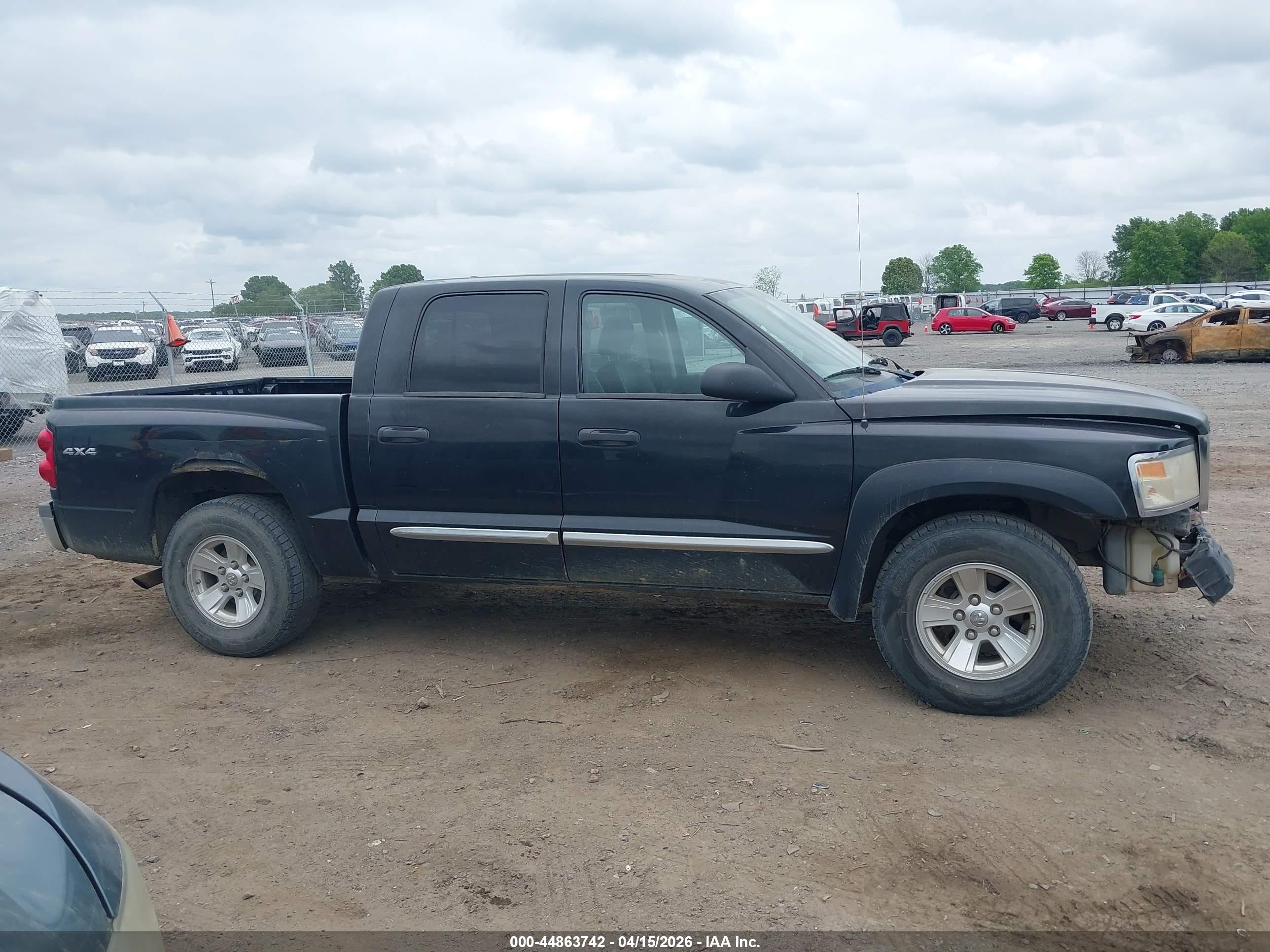 2008 Dodge Dakota Laramie Черный vin: 1D7HW58N88S602682