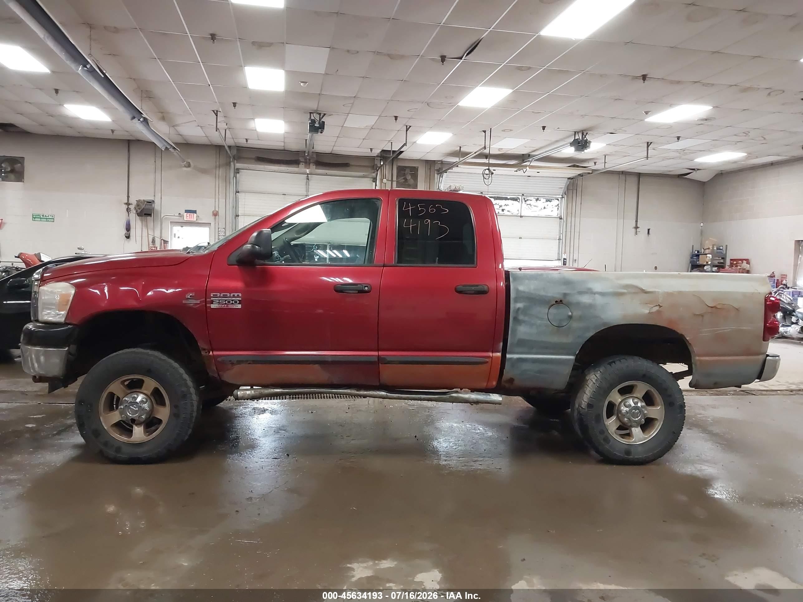 2007 Dodge Ram 2500 Slt/trx4 Off Road/sport/power Wagon Red vin: 1D7KS28A37J607094
