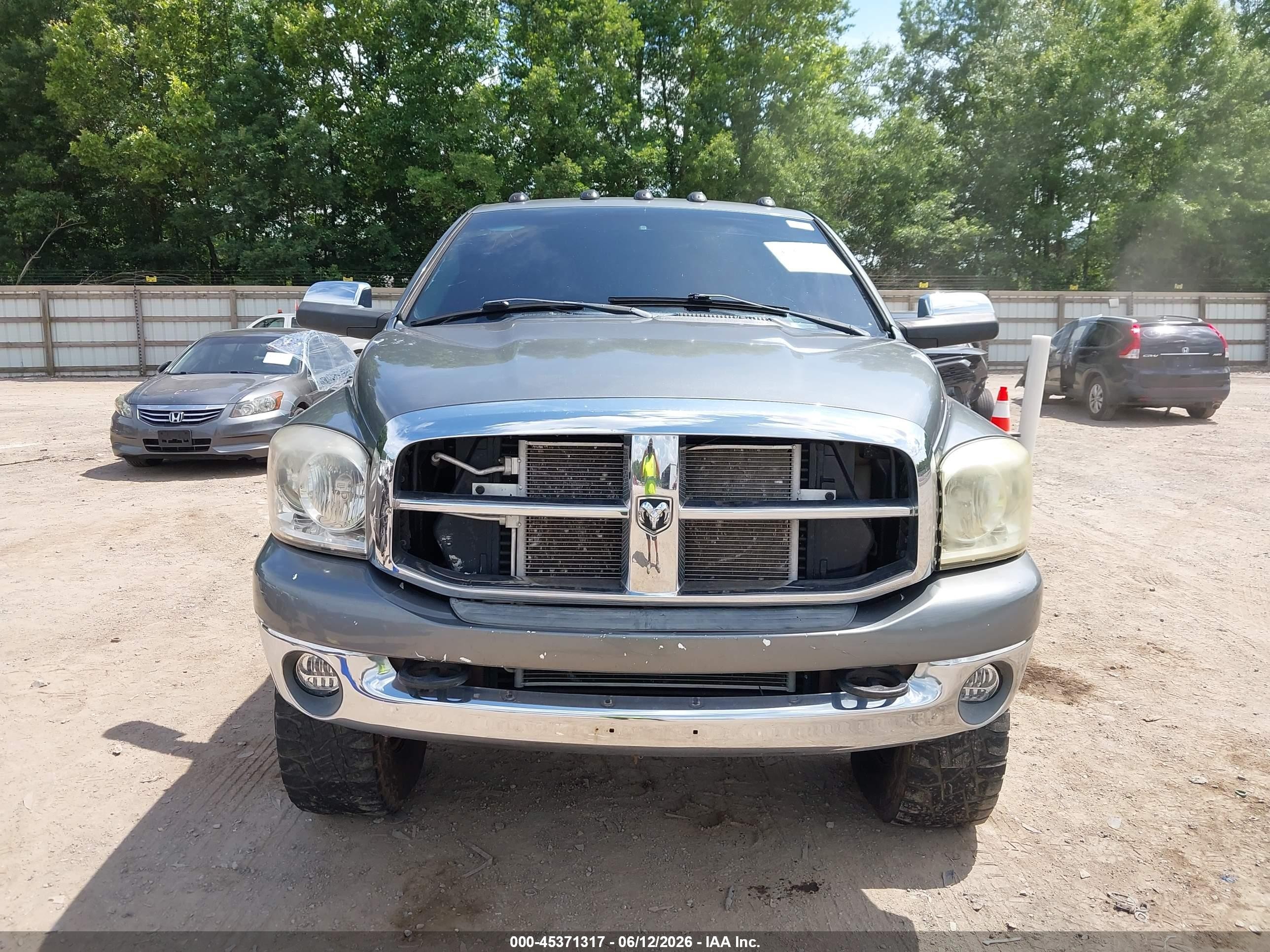 2006 Dodge Ram 2500 Slt/trx4 Off Road/sport/power Wagon Gray vin: 1D7KS28C16J134859