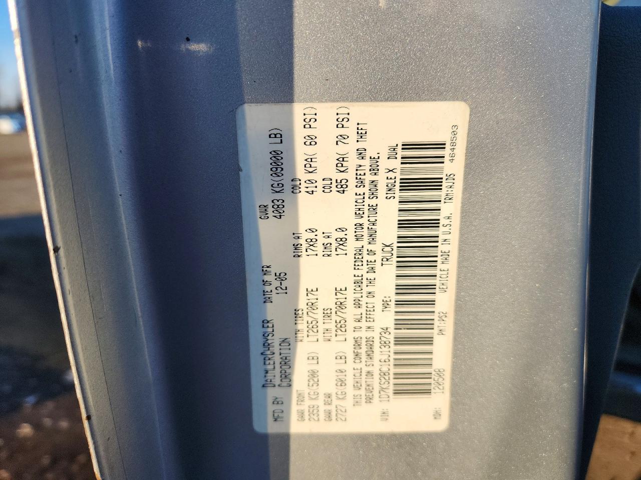 2006 Dodge Ram 2500 St/slt Silver vin: 1D7KS28C16J138734