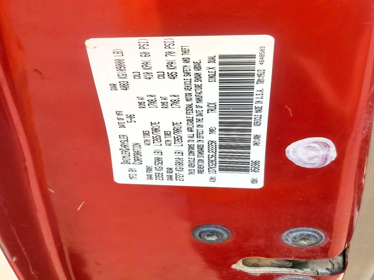 2006 Dodge Ram 2500 St Red vin: 1D7KS28C56J222250