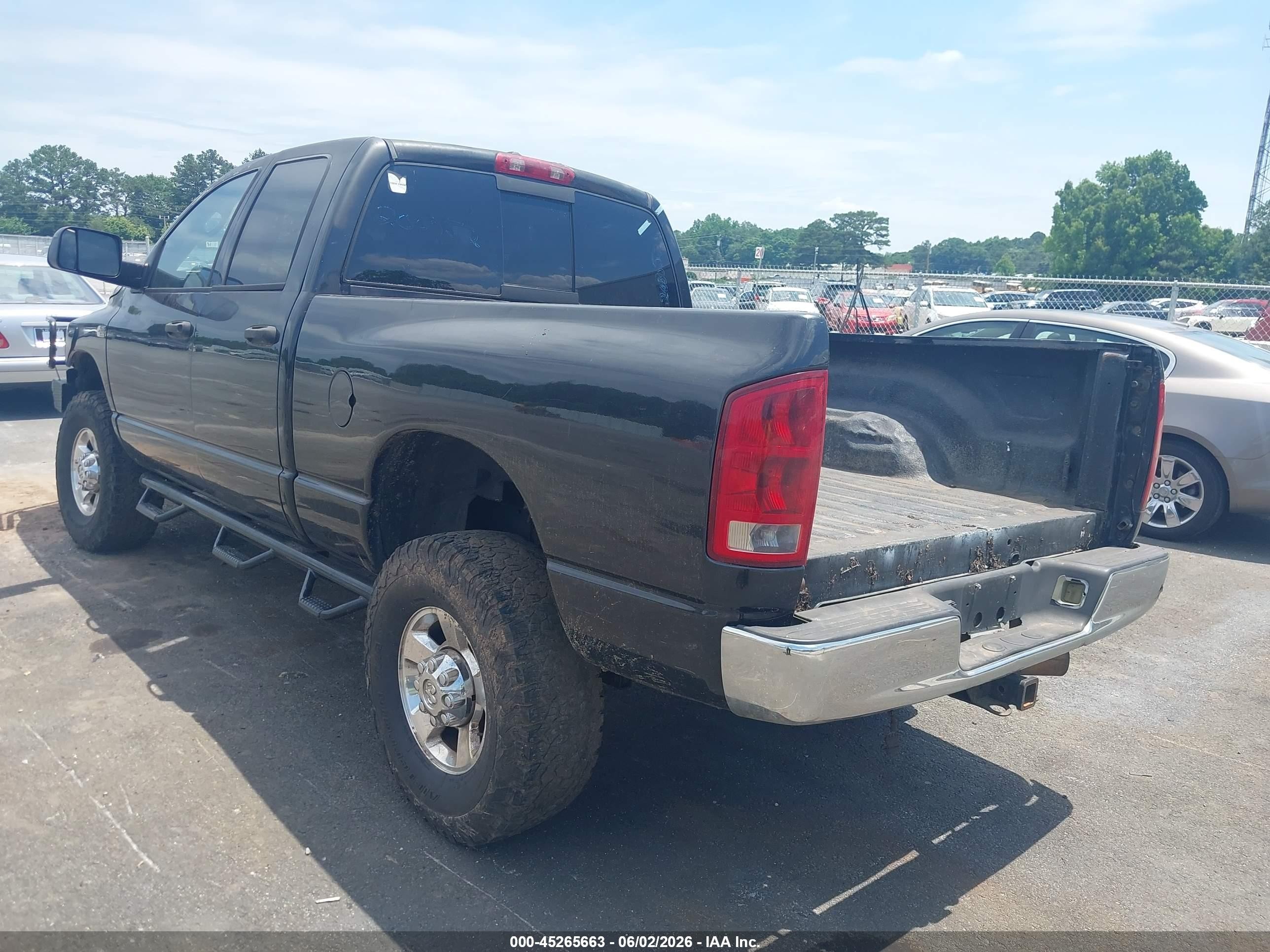 2006 Dodge Ram 2500 Slt/trx4 Off Road/sport/power Wagon Black vin: 1D7KS28C76J138897