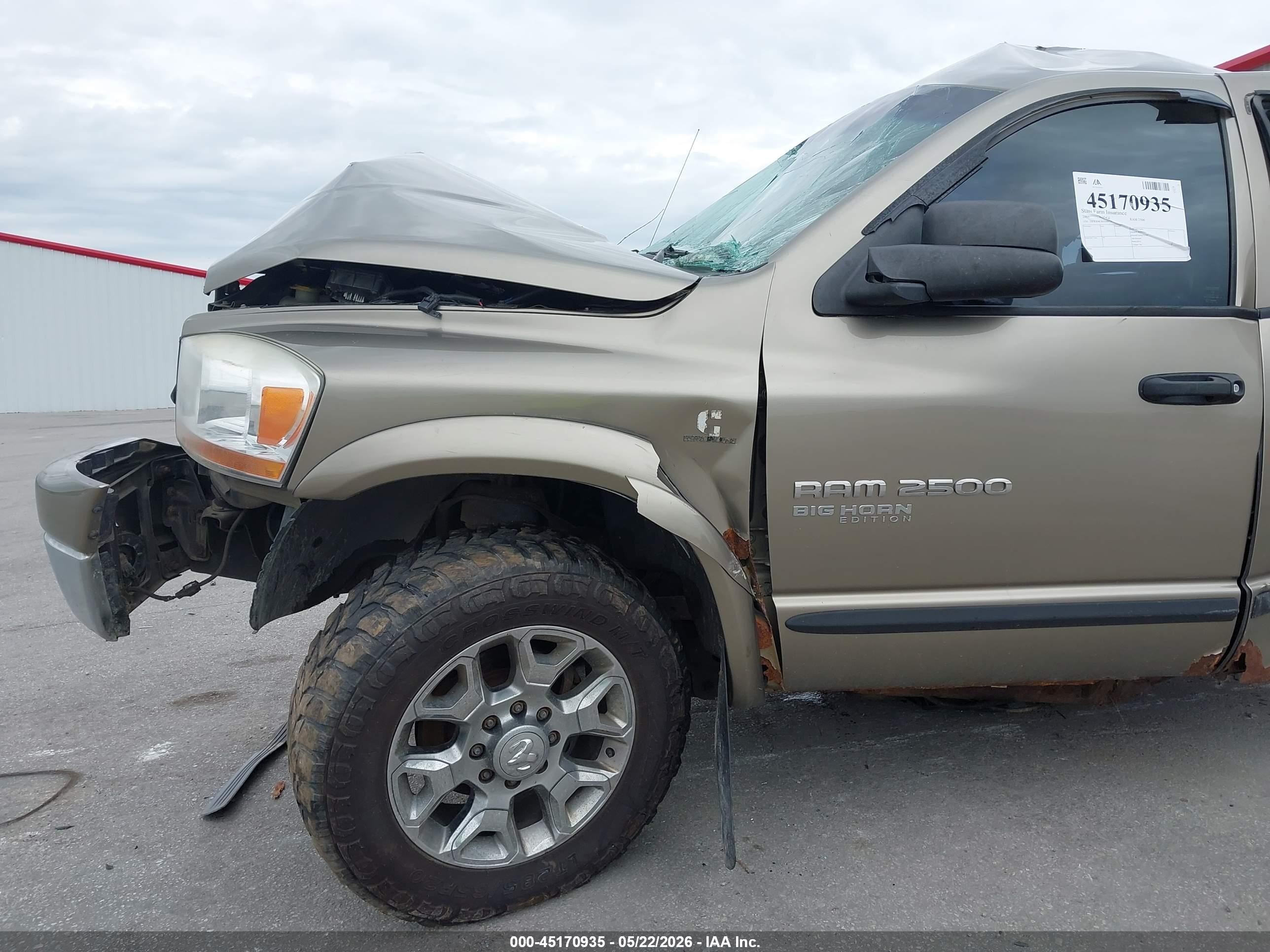 2006 Dodge Ram 2500 Slt/trx4 Off Road/sport/power Wagon Tan vin: 1D7KS28C86J164473
