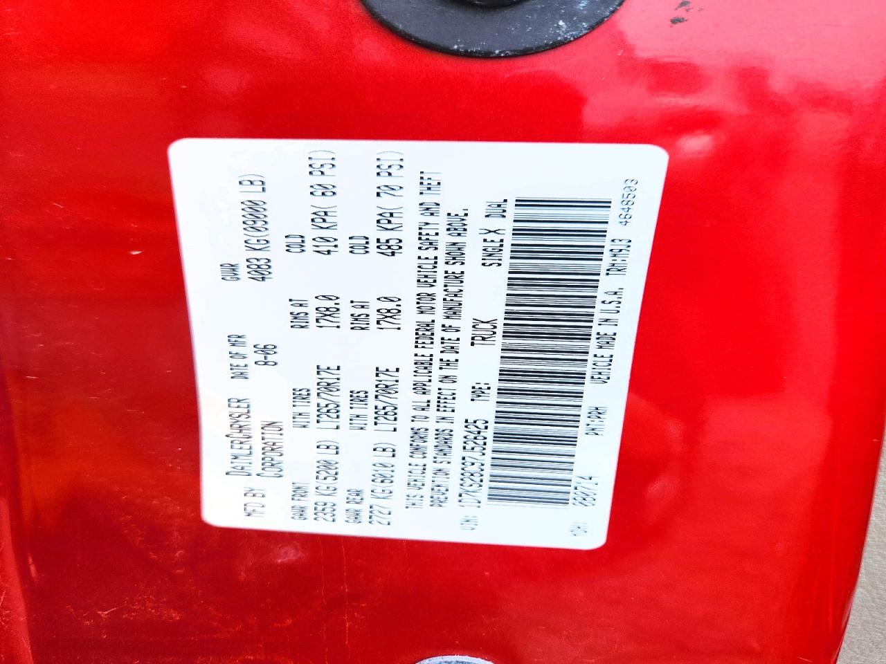 2007 Dodge Ram 2500 St Red vin: 1D7KS28C97J526425