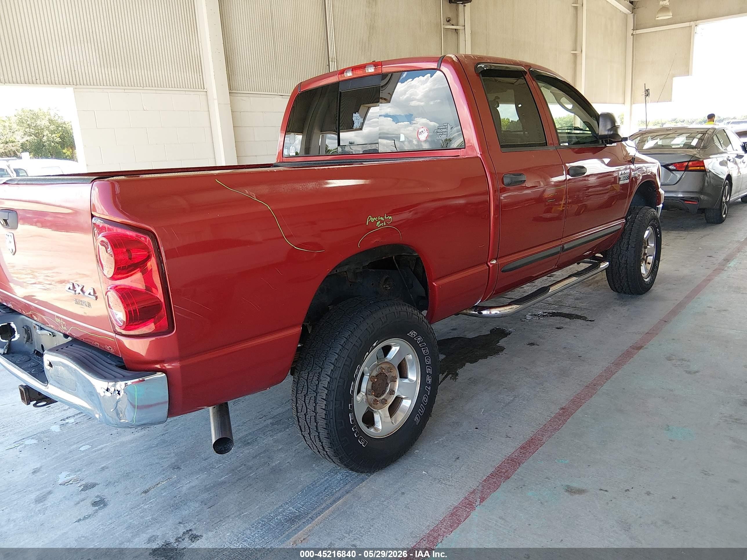 2007 Dodge Ram 2500 Slt/trx4 Off Road/sport/power Wagon Красный vin: 1D7KS28D07J595593